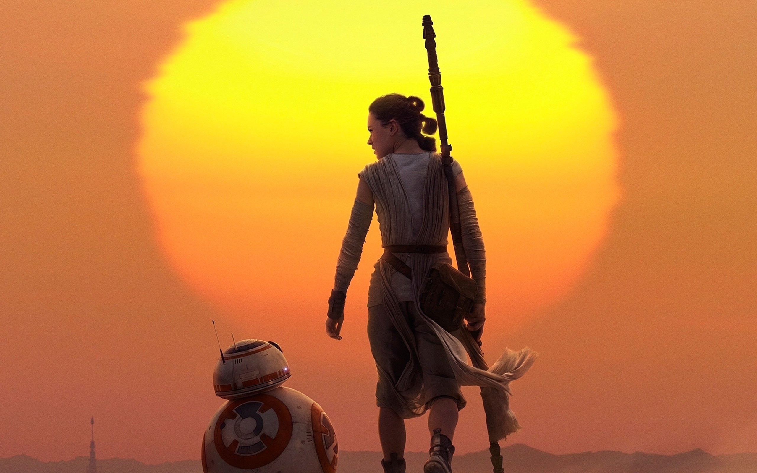 2560x1600 Rey & BB 8 Star Wars The Force Awakens Wallpapers