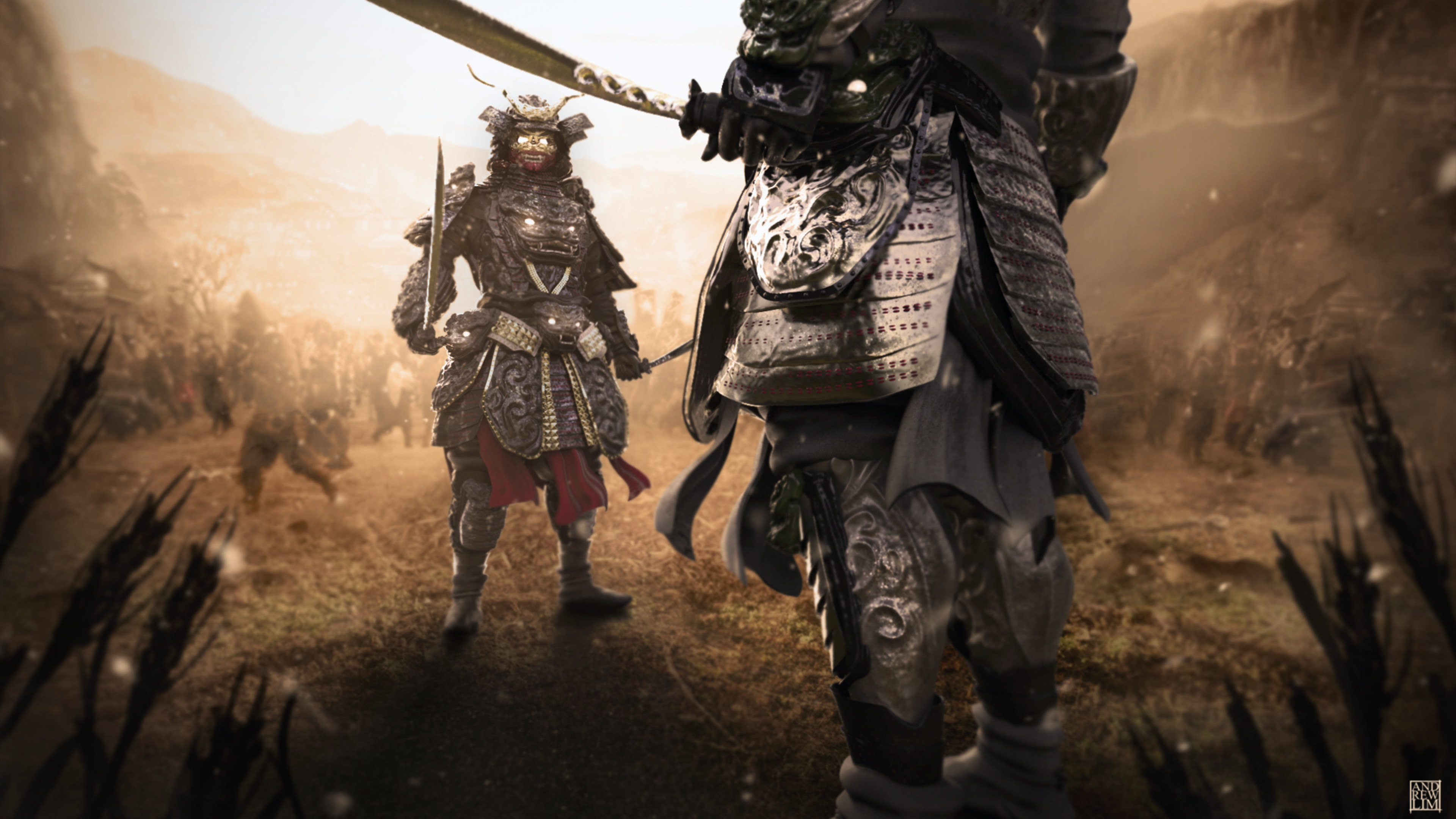 3840x2160 Wallpaper Armor Samurai Warriors 2 Fantasy  armour Two