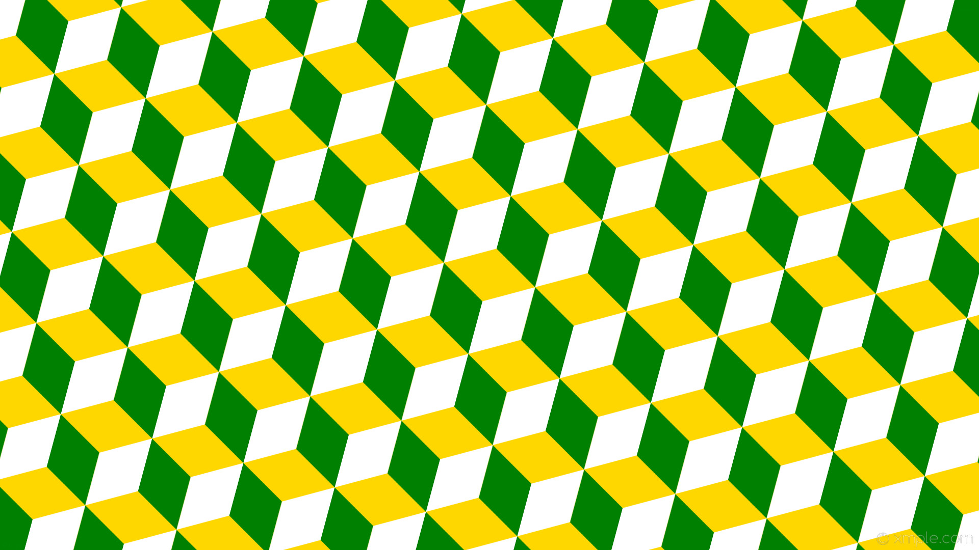 1920x1080 wallpaper 3d cubes yellow green white gold #ffd700 #008000 #ffffff 165Â°  107px