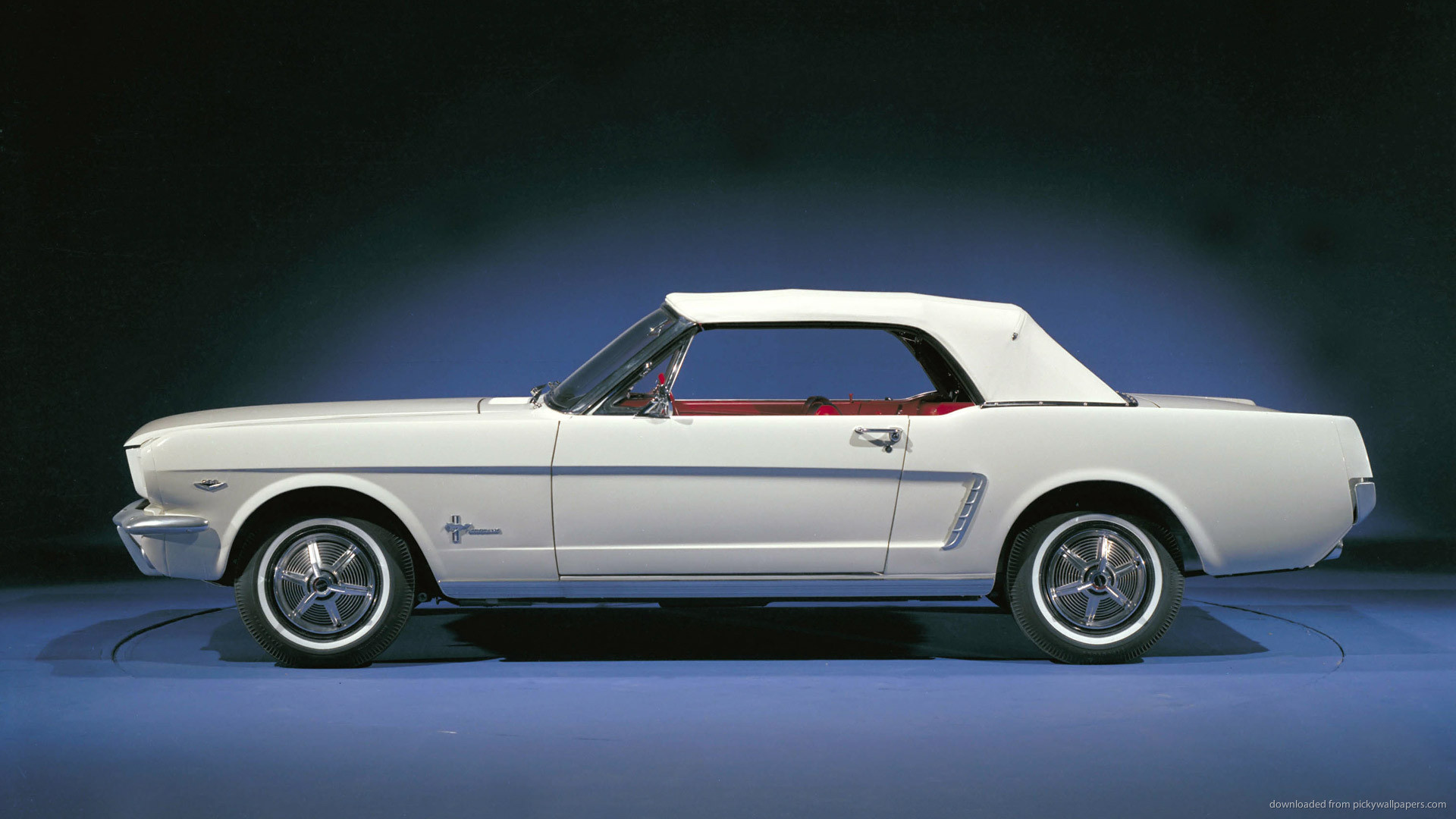 1920x1080 Classic white Ford Mustang for 