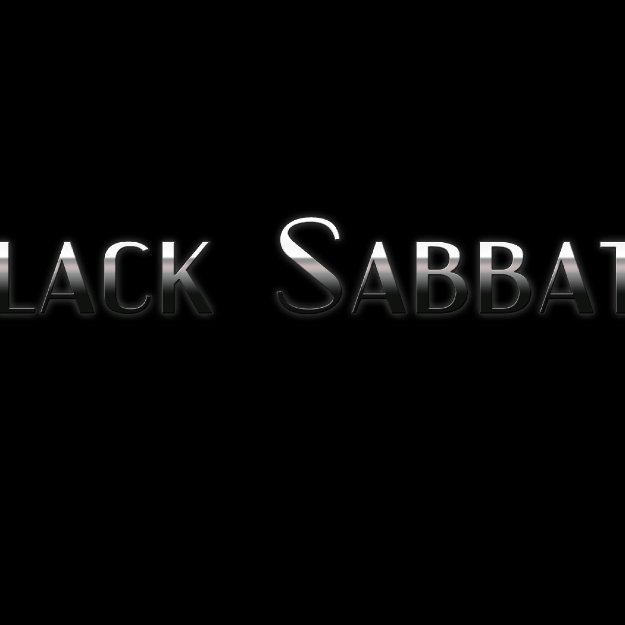 2048x2048  Wallpaper black sabbath, font, background, name, light