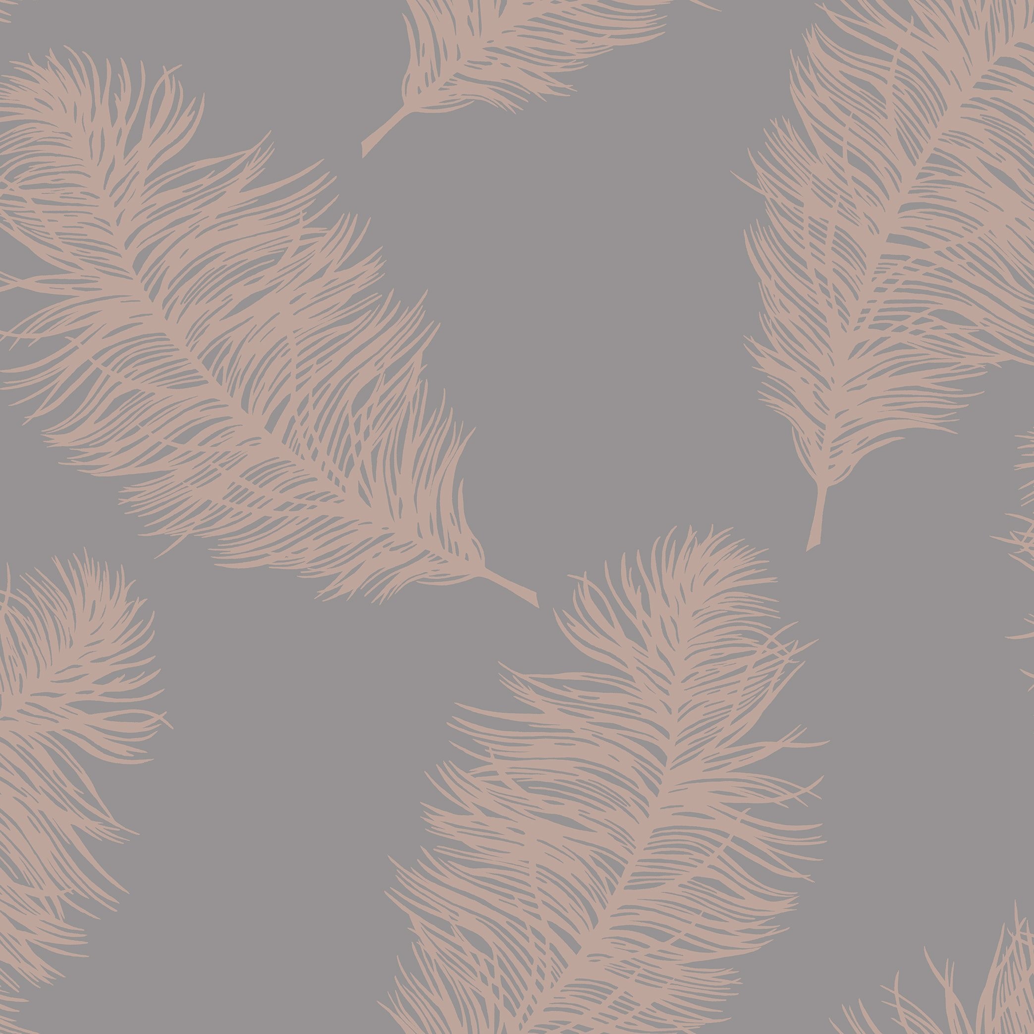 2087x2087 Holden Statement Wallpaper - Fawning Feather Grey and Rose Gold- 12629