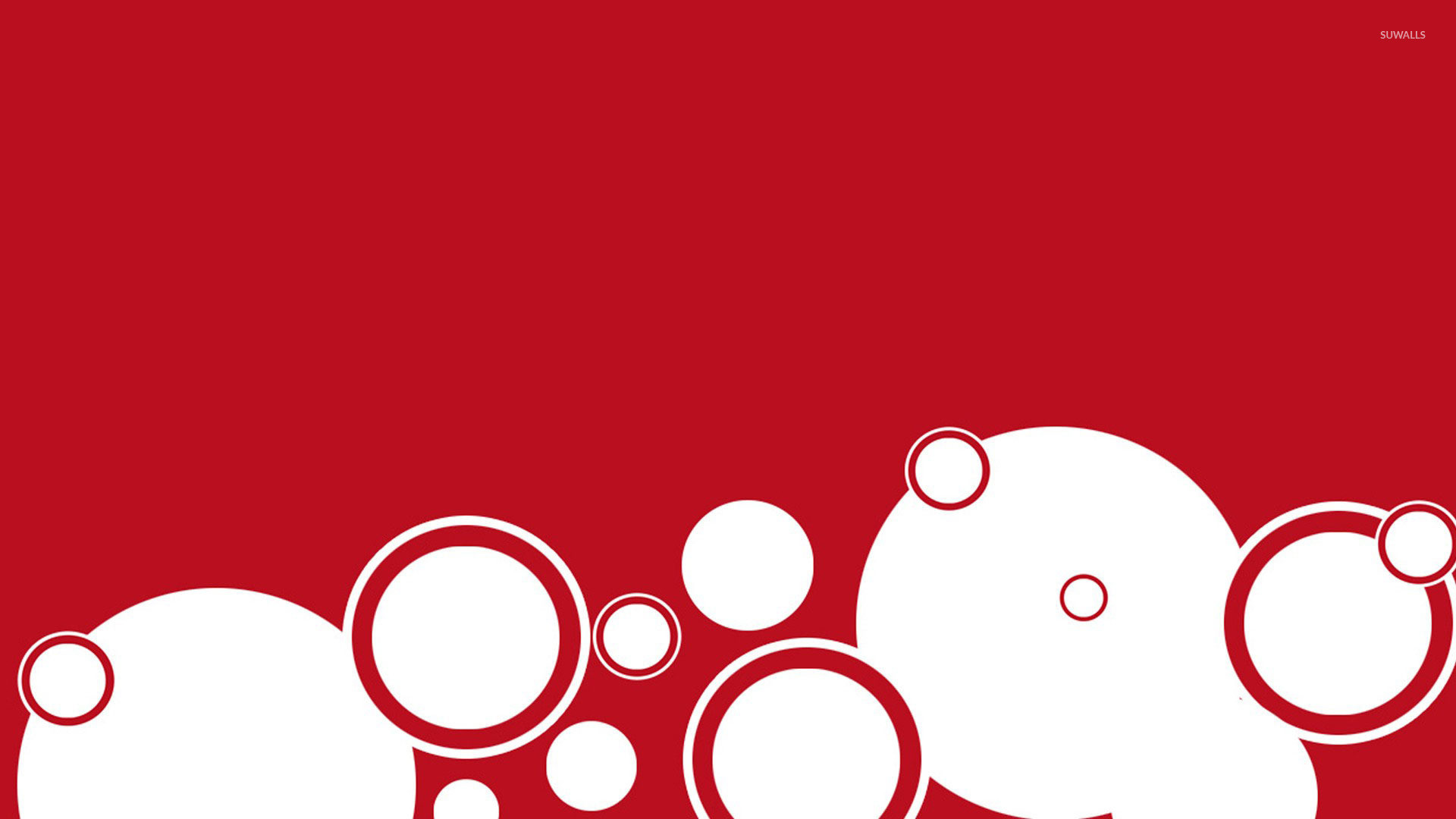 1920x1080 White circles on red wallpaper