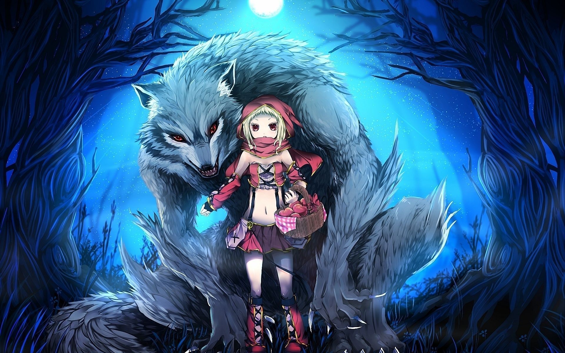 1920x1200 Little-Red-Riding-Hood-And-The-Wolf-ANimated-