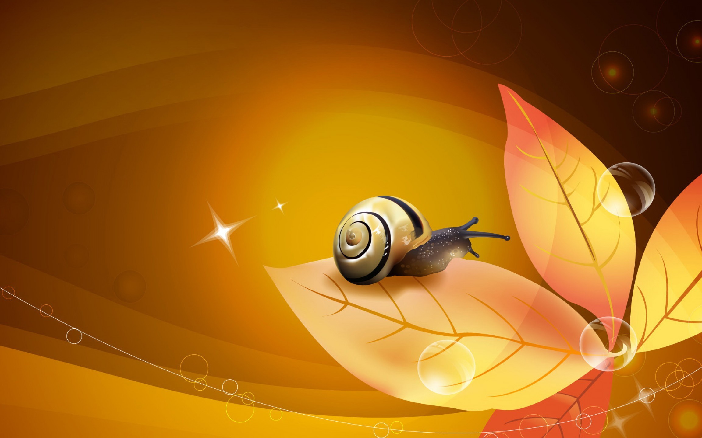 2304x1440 Vector Autumn Wallpaper Screen: Beautiful Snail Autumn Leaf D Vector  Picture Hd Wallpapers Desktop Pc