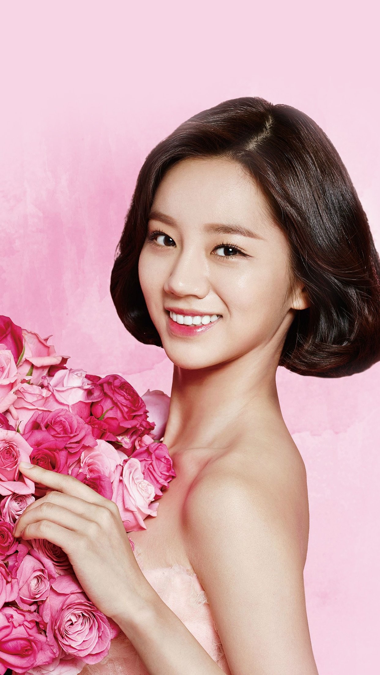 1242x2208 flower hyeri cute pink kpop girl iphone 7 wallpaper