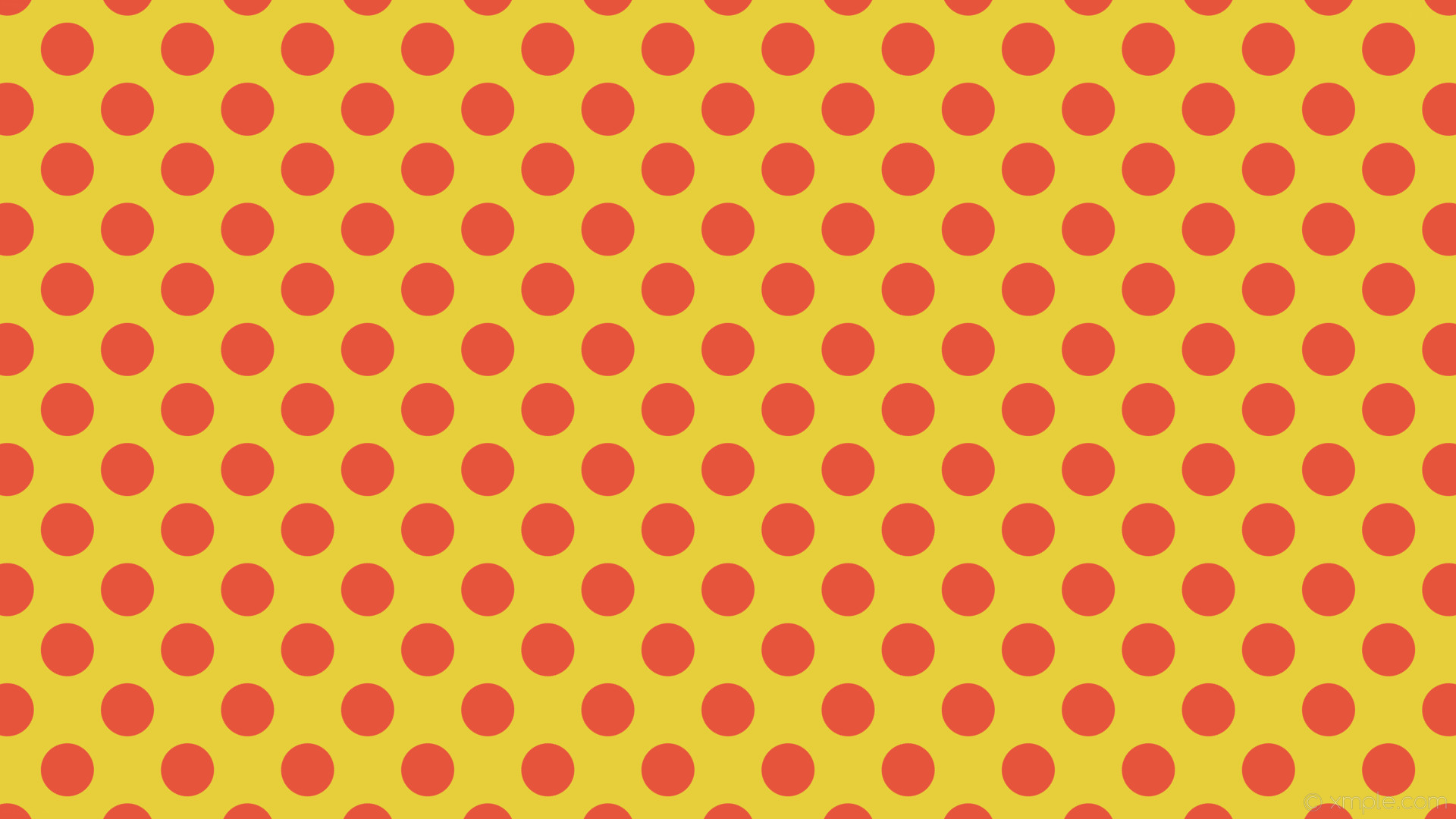 1920x1080 wallpaper yellow red polka spots dots #e7cf3c #e7543c 45Â° 70px 112px