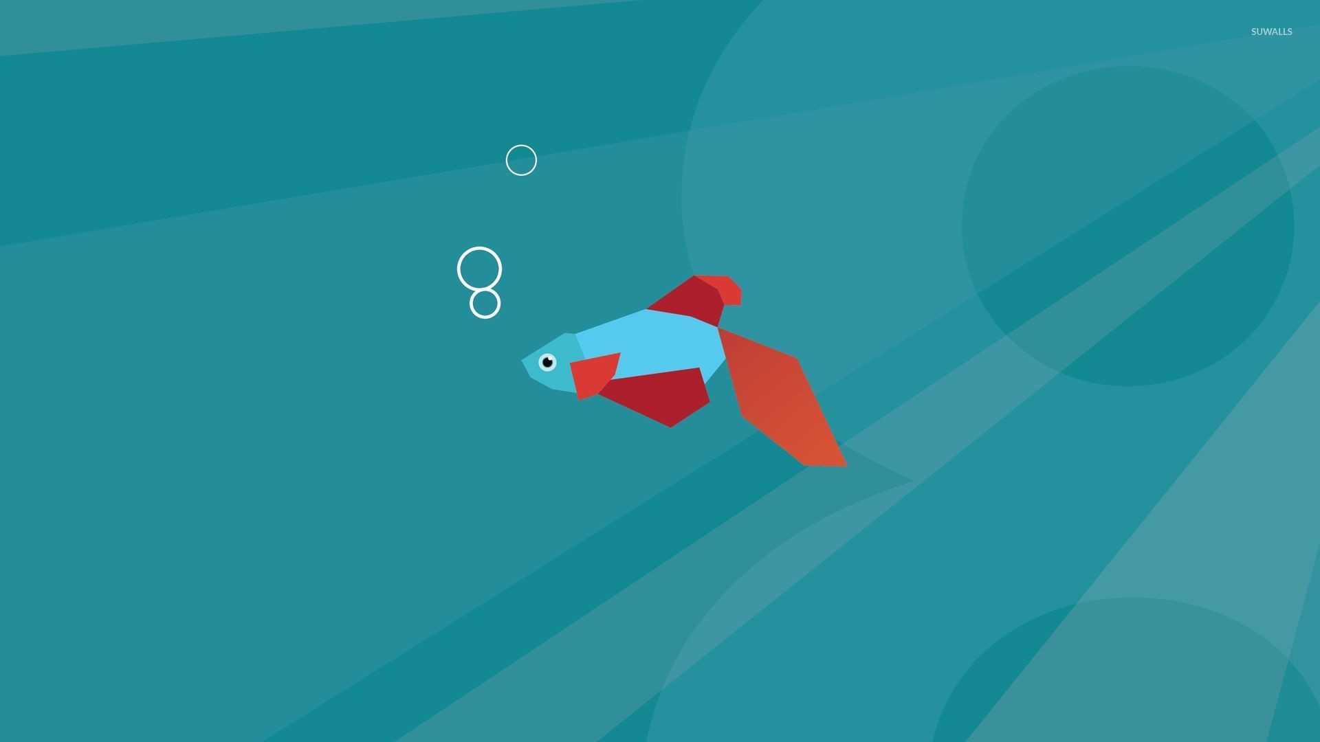 1920x1080 Polygon fish wallpaper