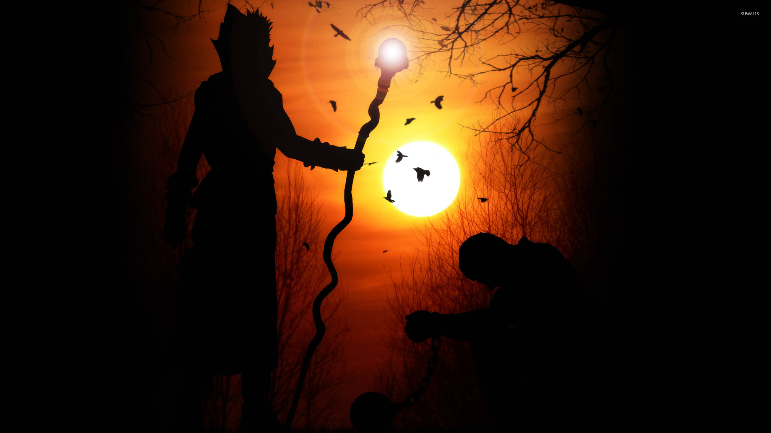 2560x1440 Wizard silhouette in the sunset wallpaper  jpg