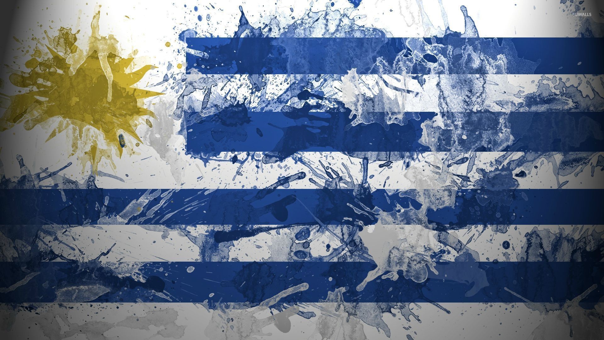 1920x1080 Flag of Uruguay with paint drops wallpaper  jpg
