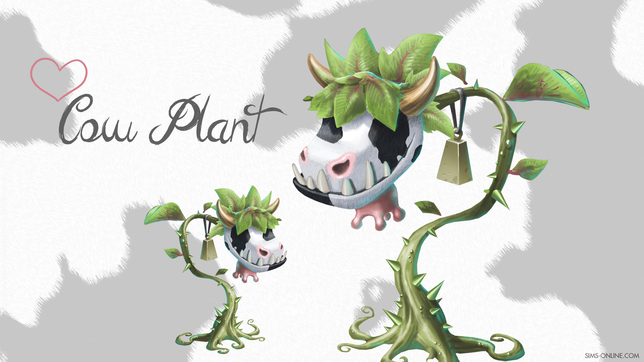 2560x1440 Cow Plant Concept Art Wallpaper 