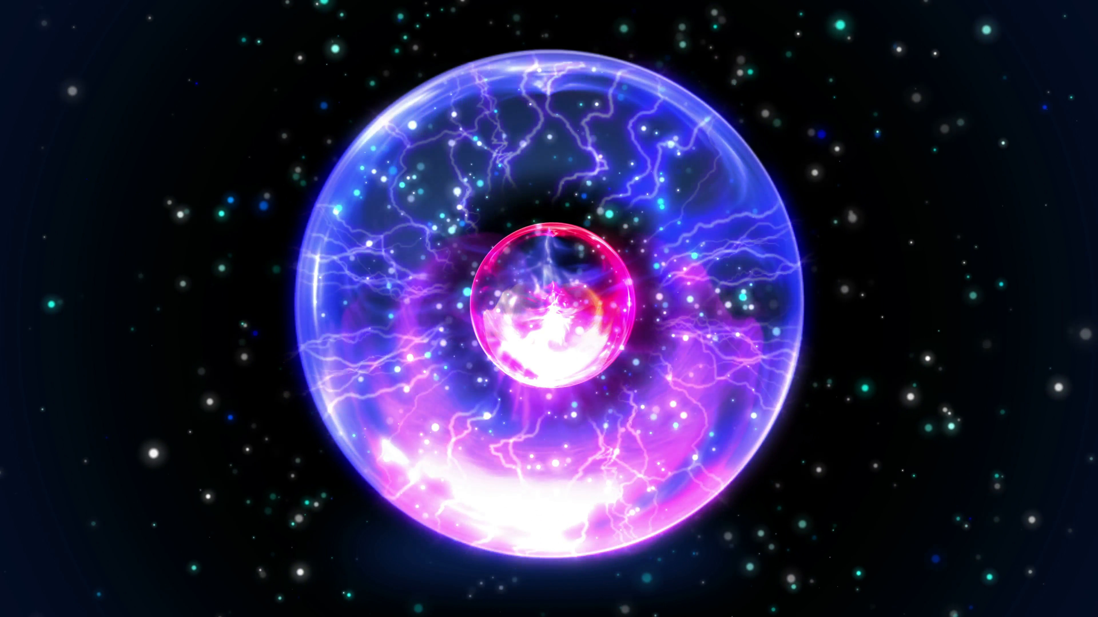 3840x2160 Subscription Library Seamless Plasma ball, black hole or wormhole, and warp  zone animation in intergalactic space