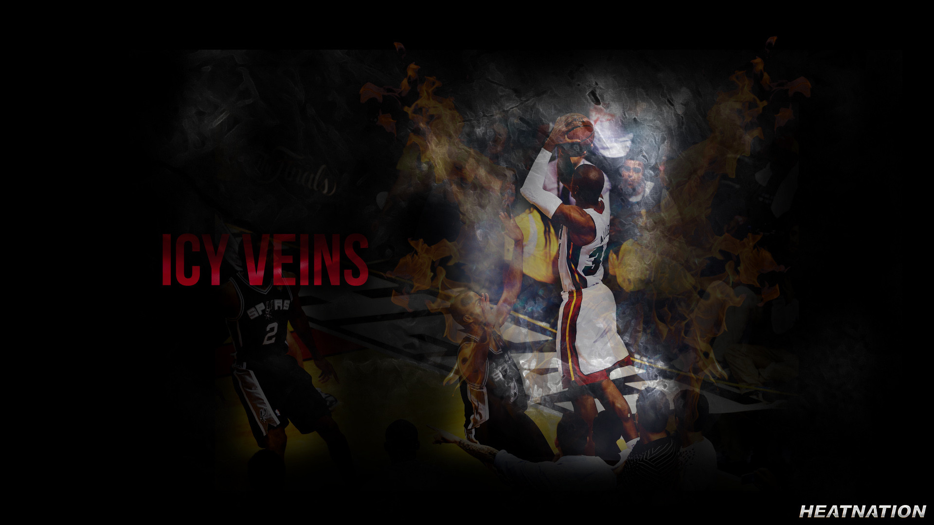 1920x1080 Heat Nation presents a Ray Allen wallpaper of Miami Heat shooting guard Ray  Allen making a