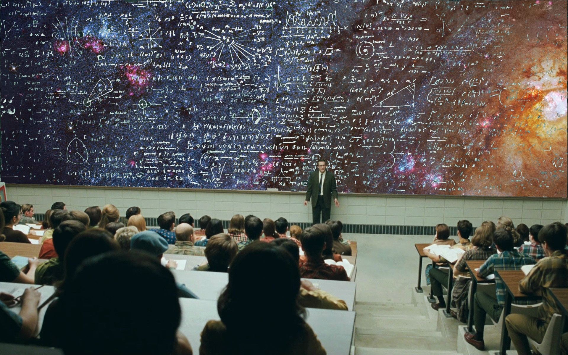 1920x1200 General  Blackboard space universities universe science  mathematics A Serious Man chalkboard nebulae