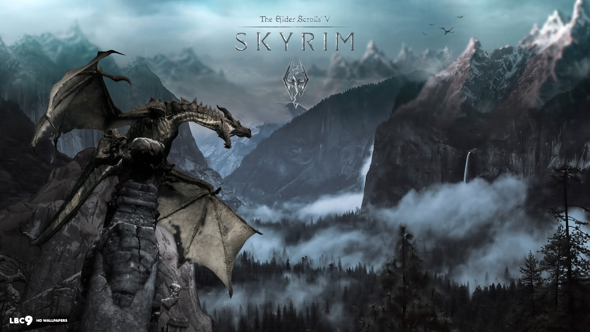1920x1080 skyrim dragon. you are currently browsing wallpaper #1 out of 9 the elder  scrolls v ...