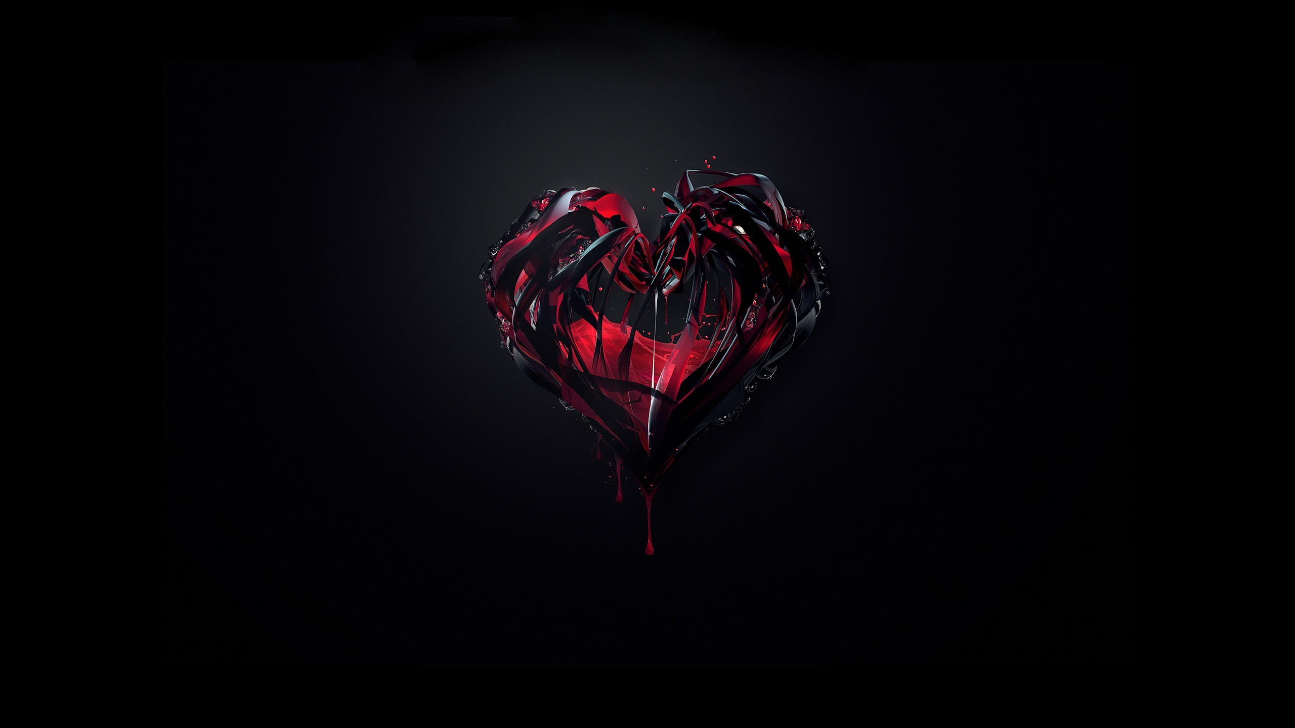 2560x1440 3d Heart Abstract Shape