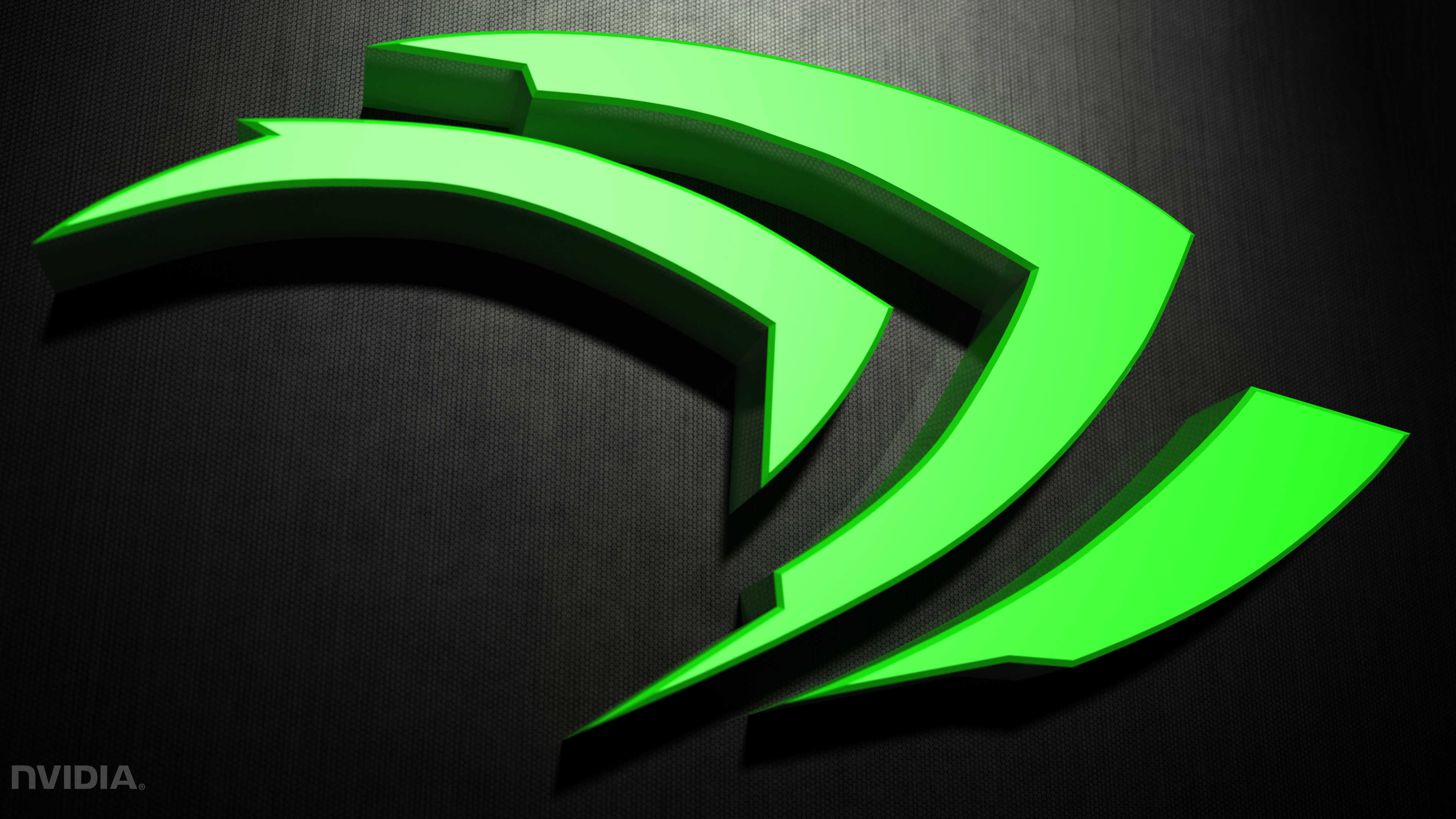3840x2160 Technology - Nvidia Texture Dark 3D Green Logo Wallpaper