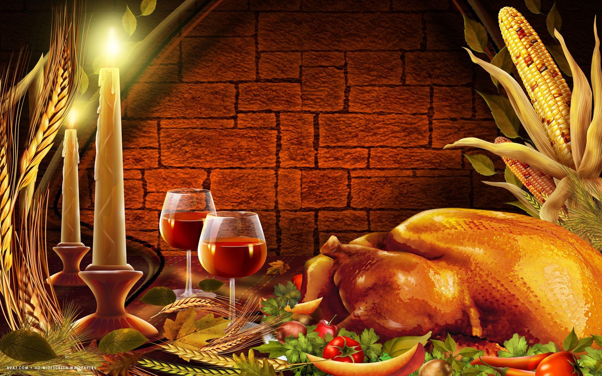 1920x1200 thanksgiving dinner turkey candles wine food holiday hd Â· thanksgiving  turkey wallpaper wallpapersafari