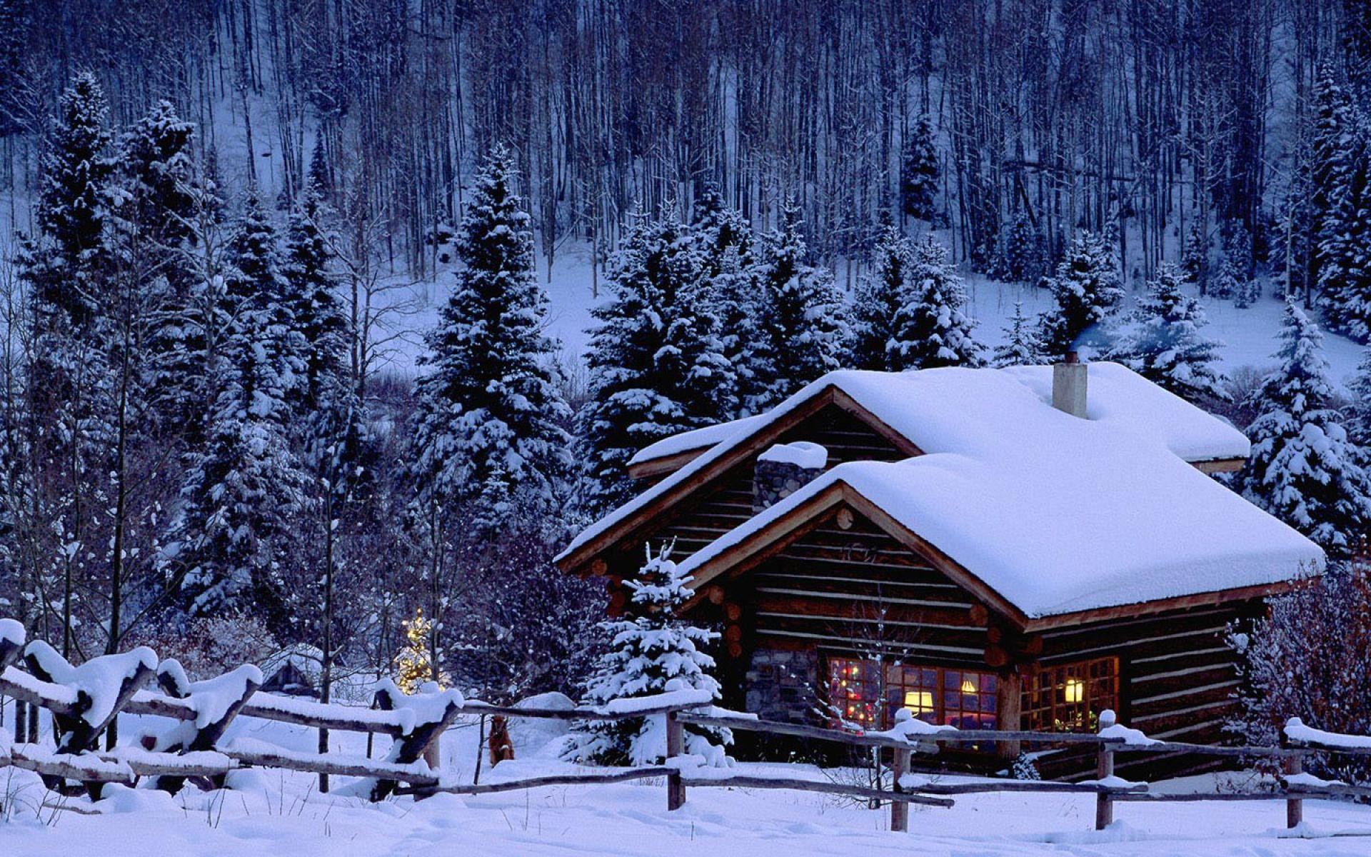 1920x1200 dreamy, scene, snow, wallpaper, scenery, warmly, house