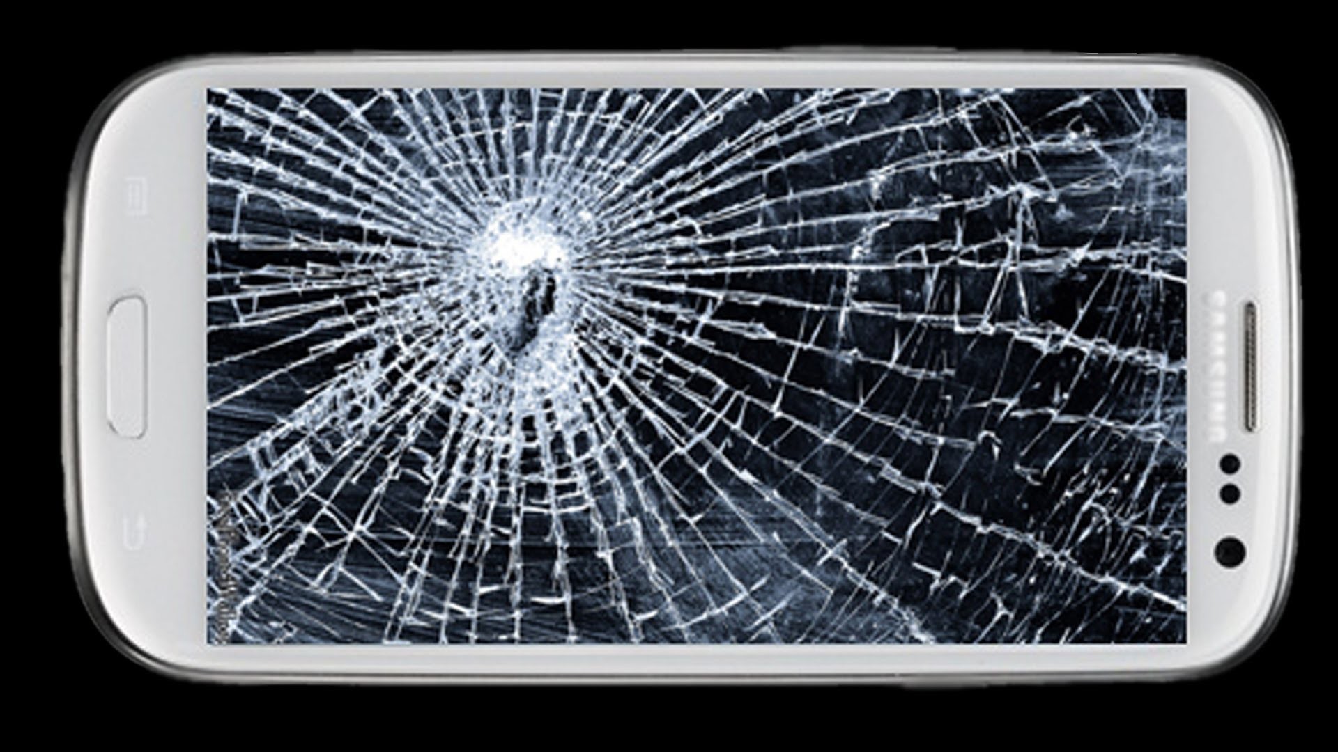 Разбитое стекло смартфона