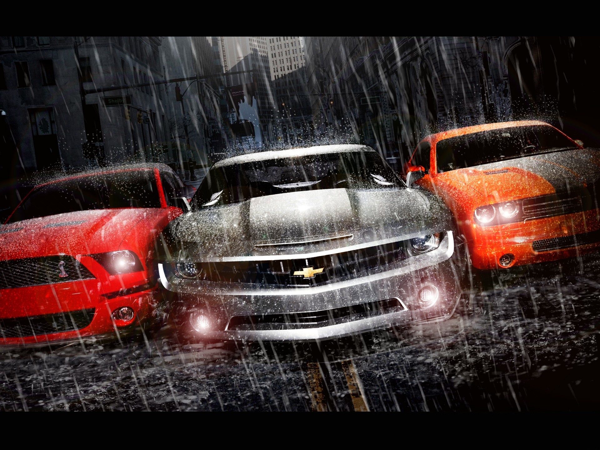 1920x1440 Bild: Muscle Cars Trio wallpapers and stock photos. Â«