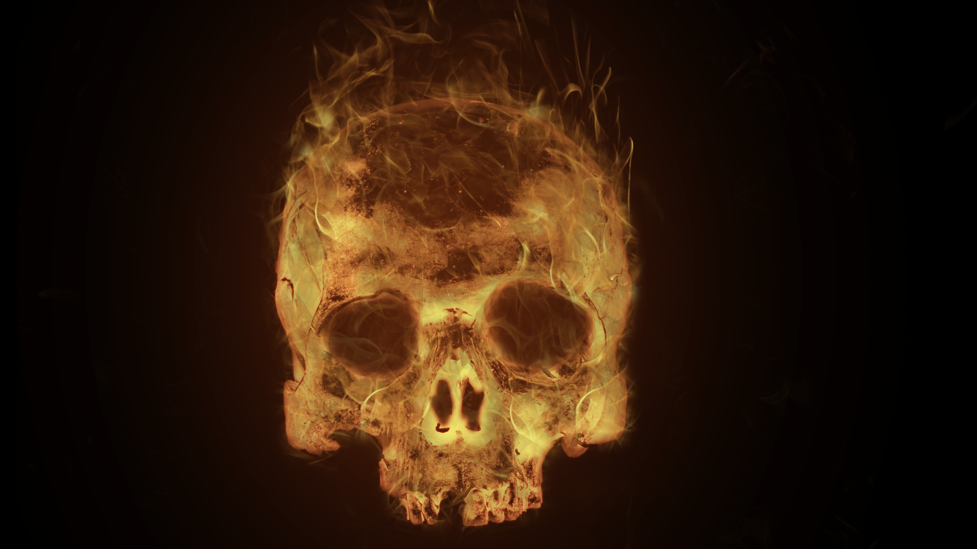 1920x1080 Flaming Skull by Tramauhh Flaming Skull by Tramauhh