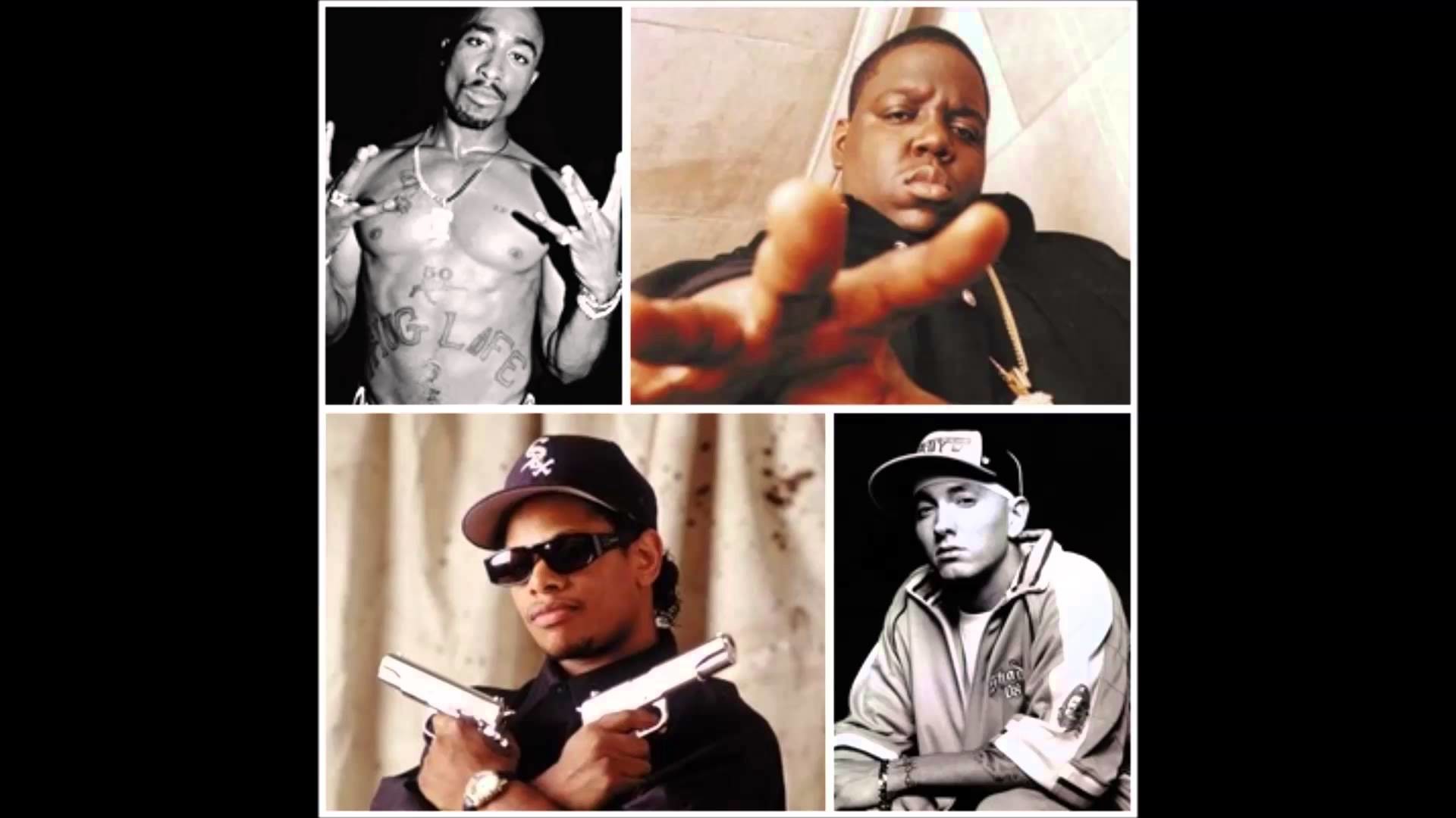 1920x1080 2Pac, Notorious B.I.G., Eminem & Eazy E - Rap Legends (Remix .