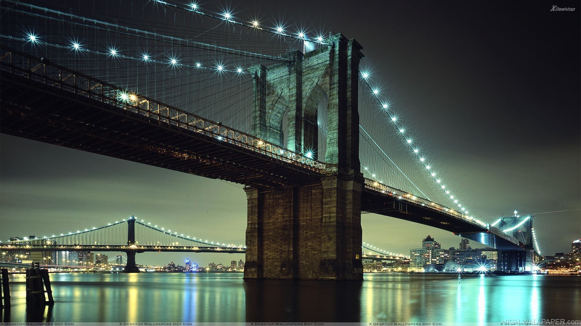 1920x1080 Brooklyn Bridge New York City Evening Scene