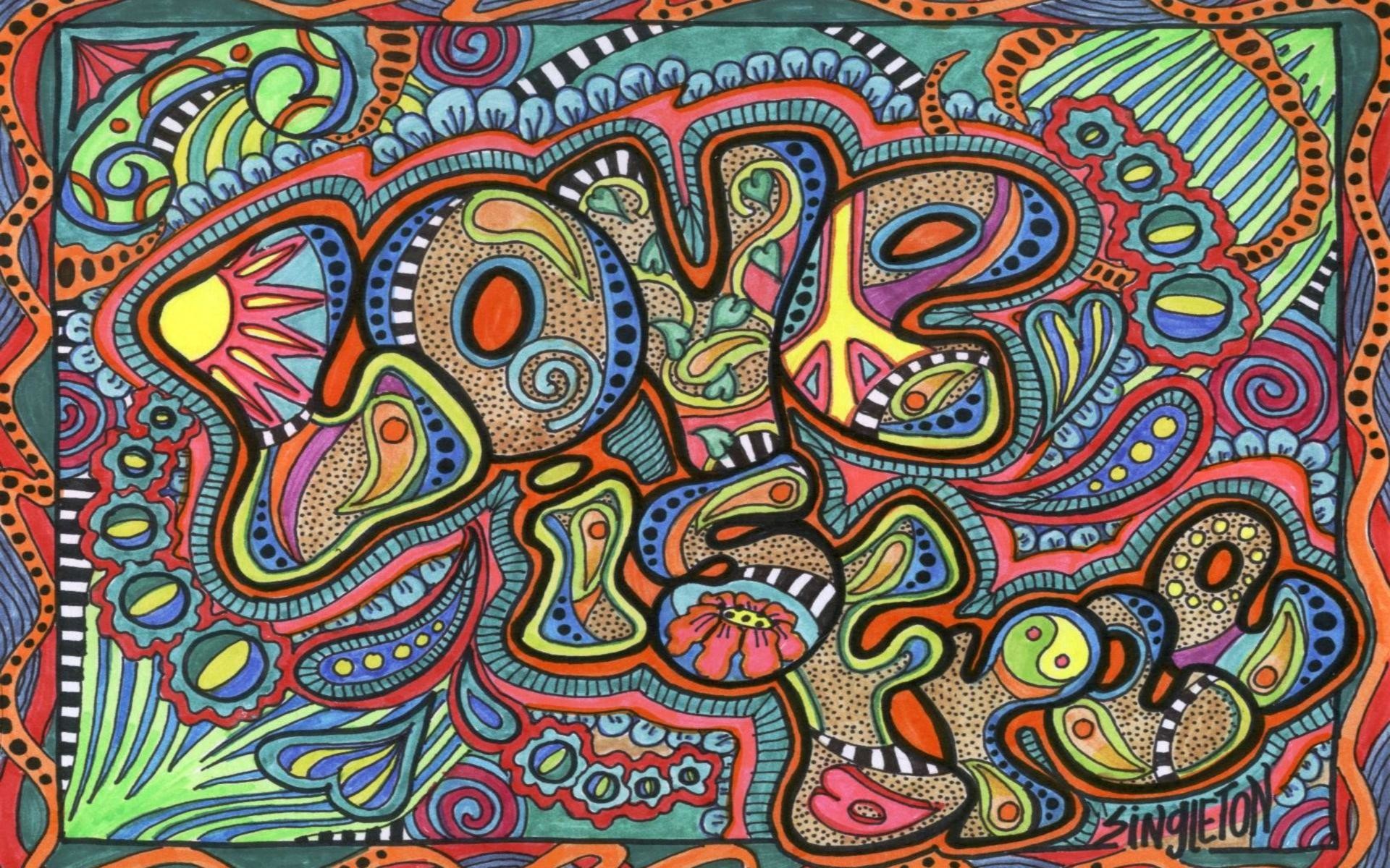 1920x1200 Psychedelic Love wallpaper thumb