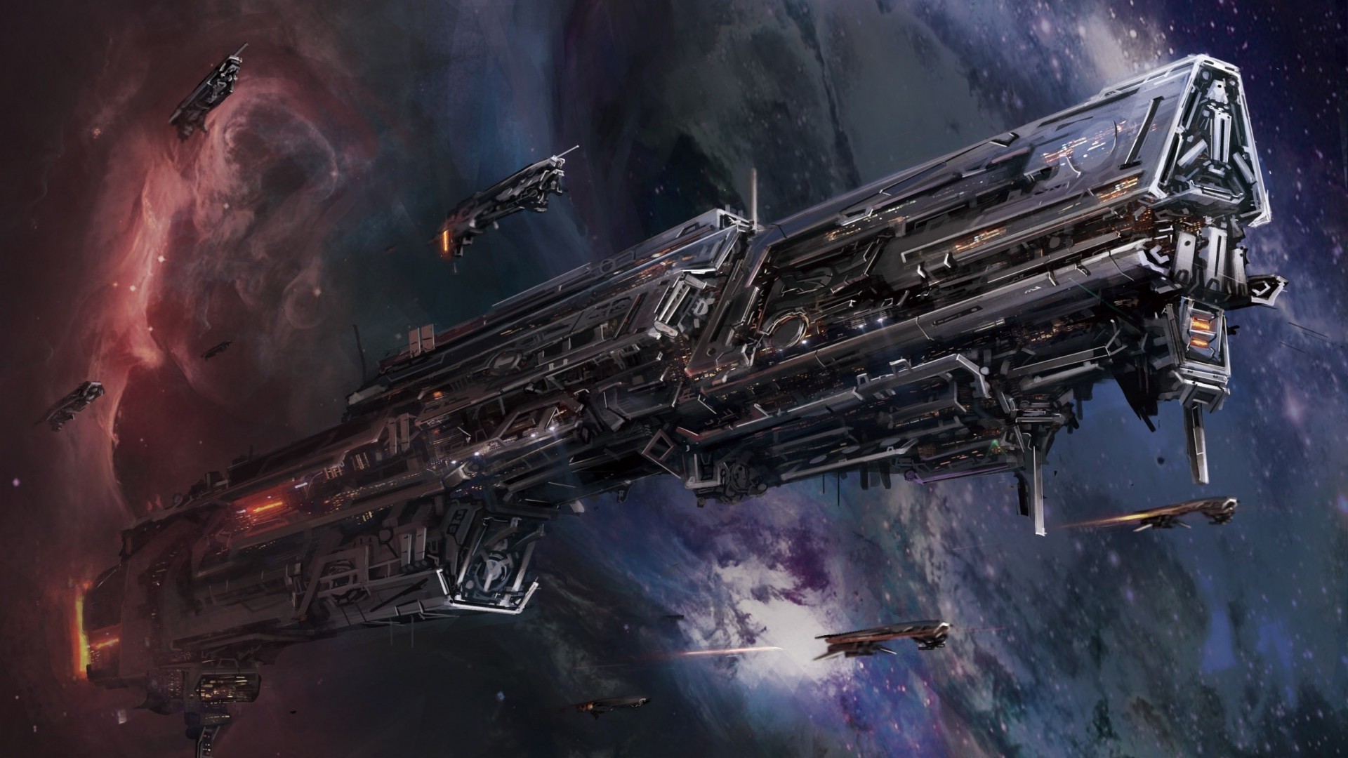 1920x1080 spaceship, Space, Artwork, Fantasy Art Wallpapers HD / Desktop and Mobile  Backgrounds