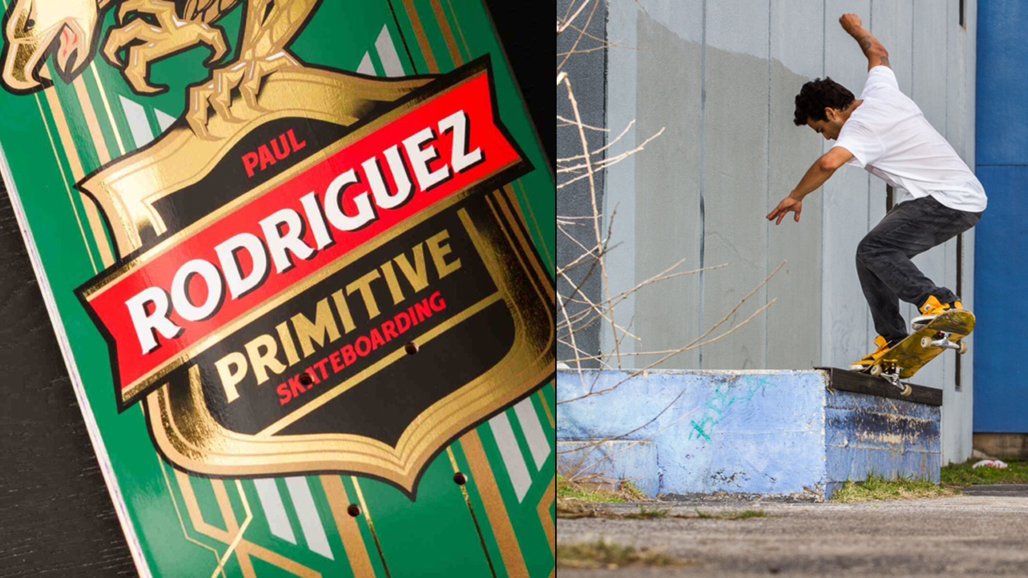 2048x1152 P-Rod's first pro model deck from Primitive Skateboarding (left) and a F