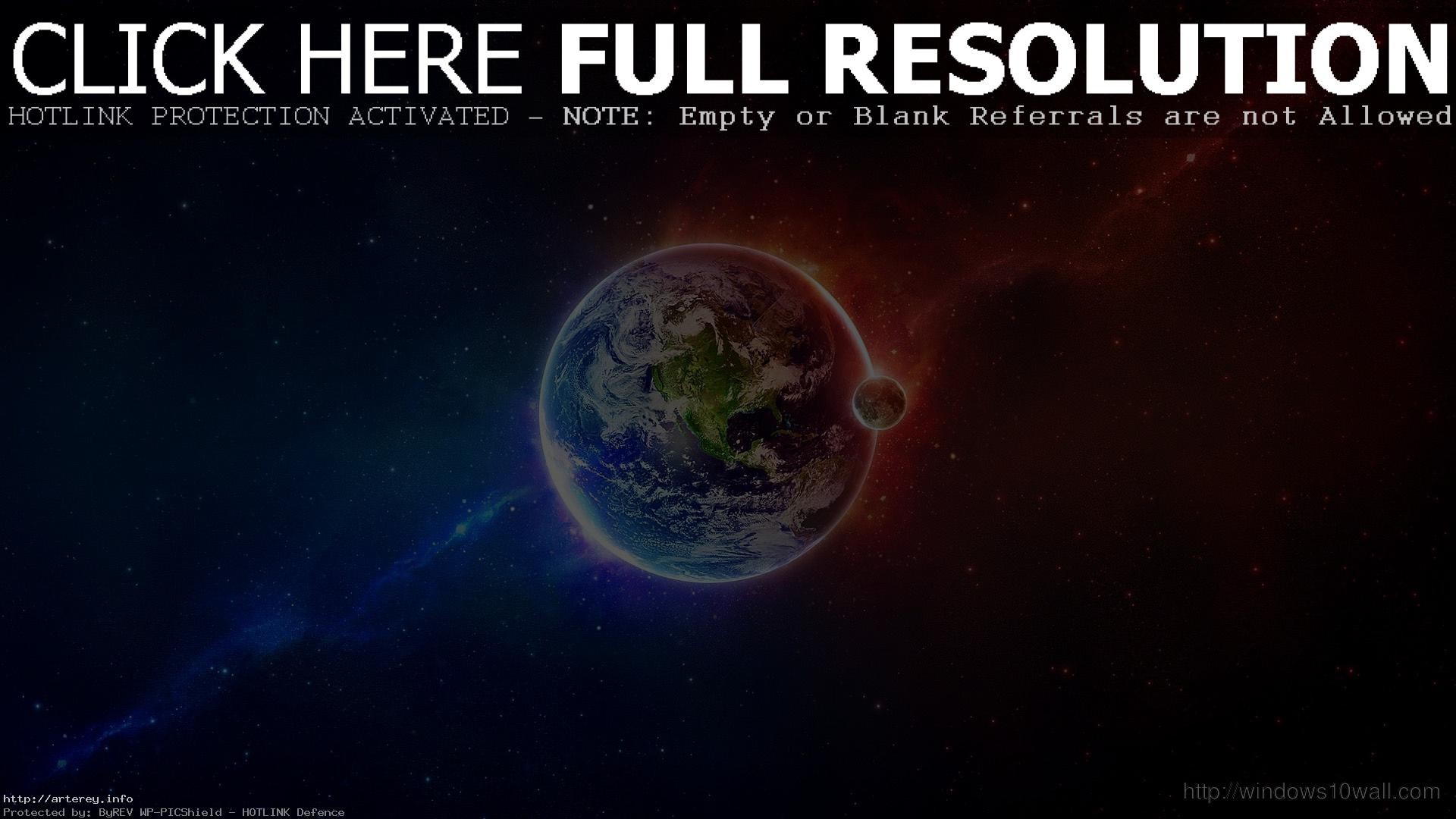 1920x1080 Awesome Outer Space Earth Moon Red Blue HD Wallpaper – Windows 10 For One  Direction Games