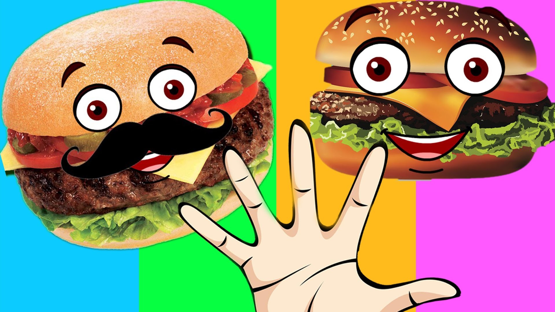 1920x1080 Burger Finger Family Nursery Rhyme | Burger Finger Family Songs for kids |  Cartoon Animation HD