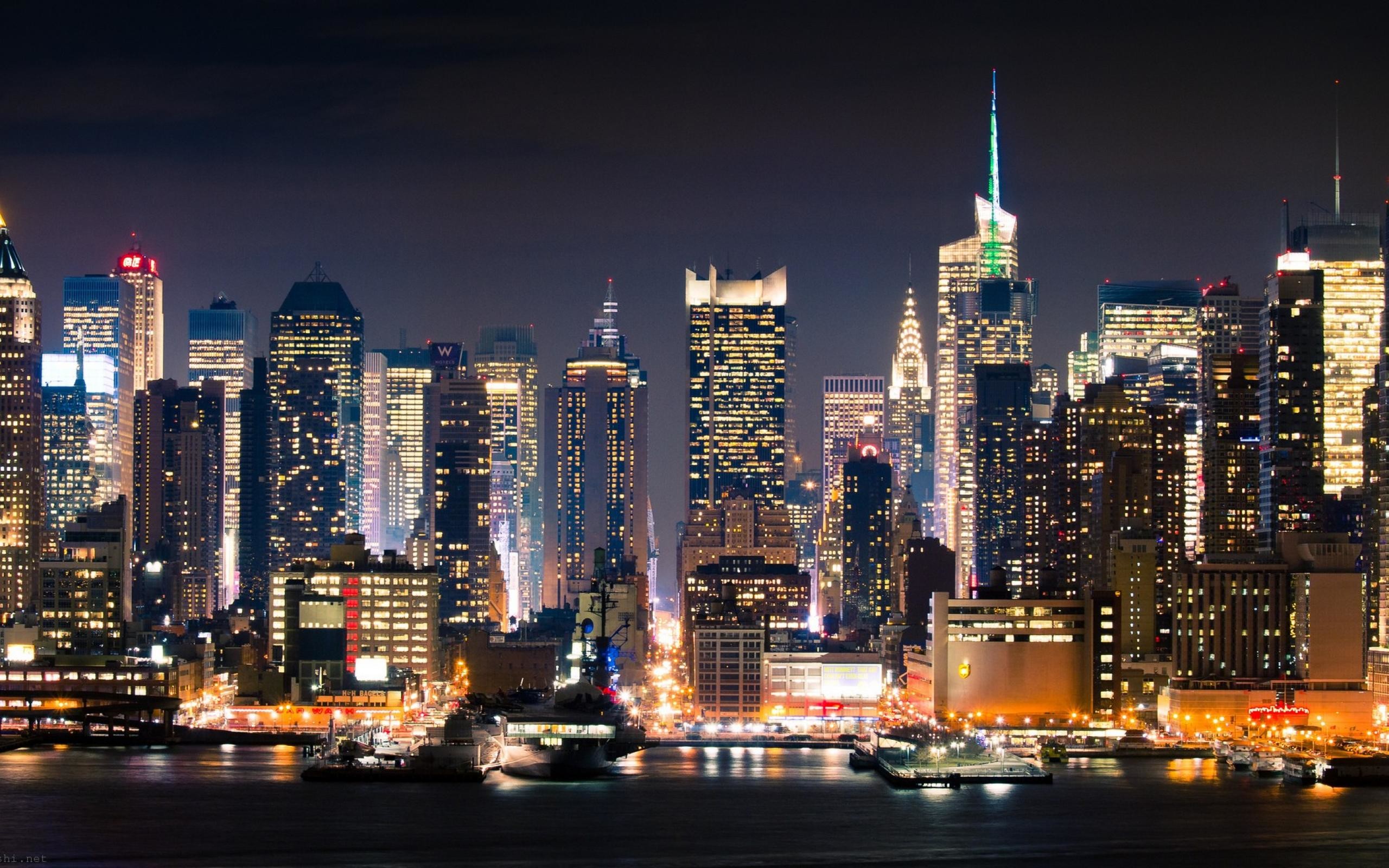 2560x1600 New York City Night In Manhattan Hi Wallpaper