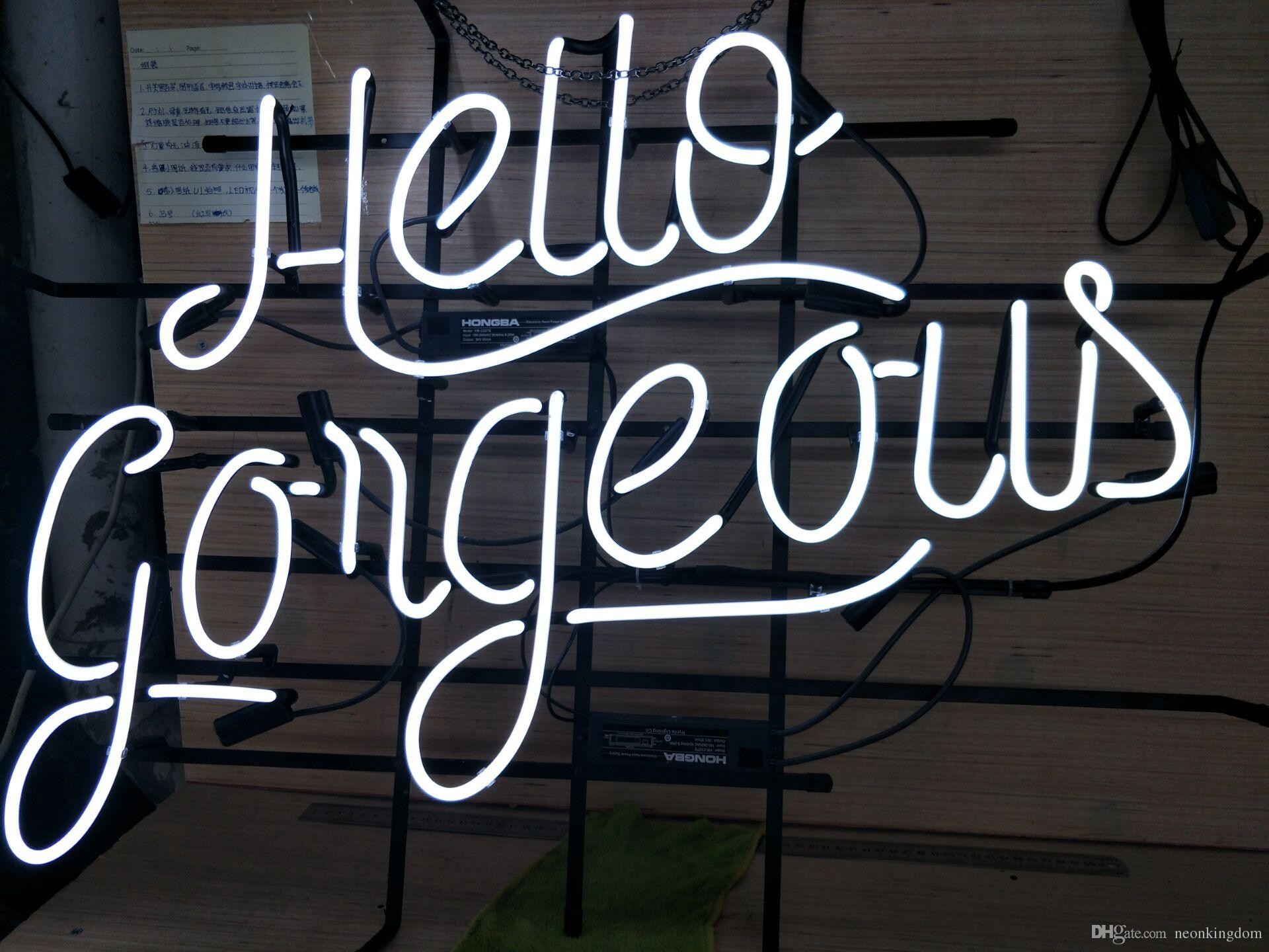 1920x1440 2019 Hello Gorgeous Neon Sign Real Glass Tube Bar Store Business  Advertising Home Decoration Gift Display Size 17''X14'' From Neonkingdom,  $109.79 | DHgate.
