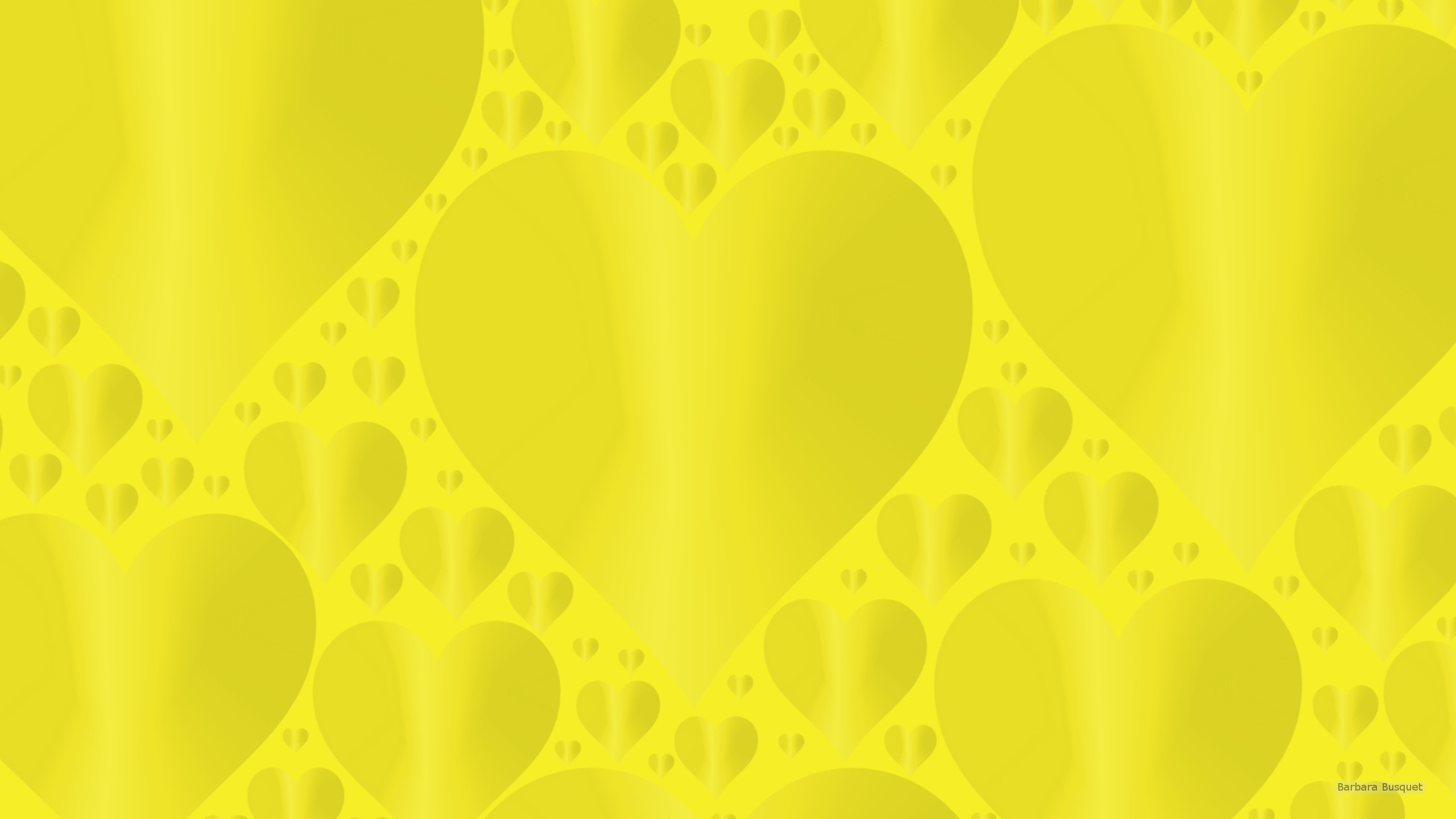 2560x1440 Dark yellow wallpaper with hearts.