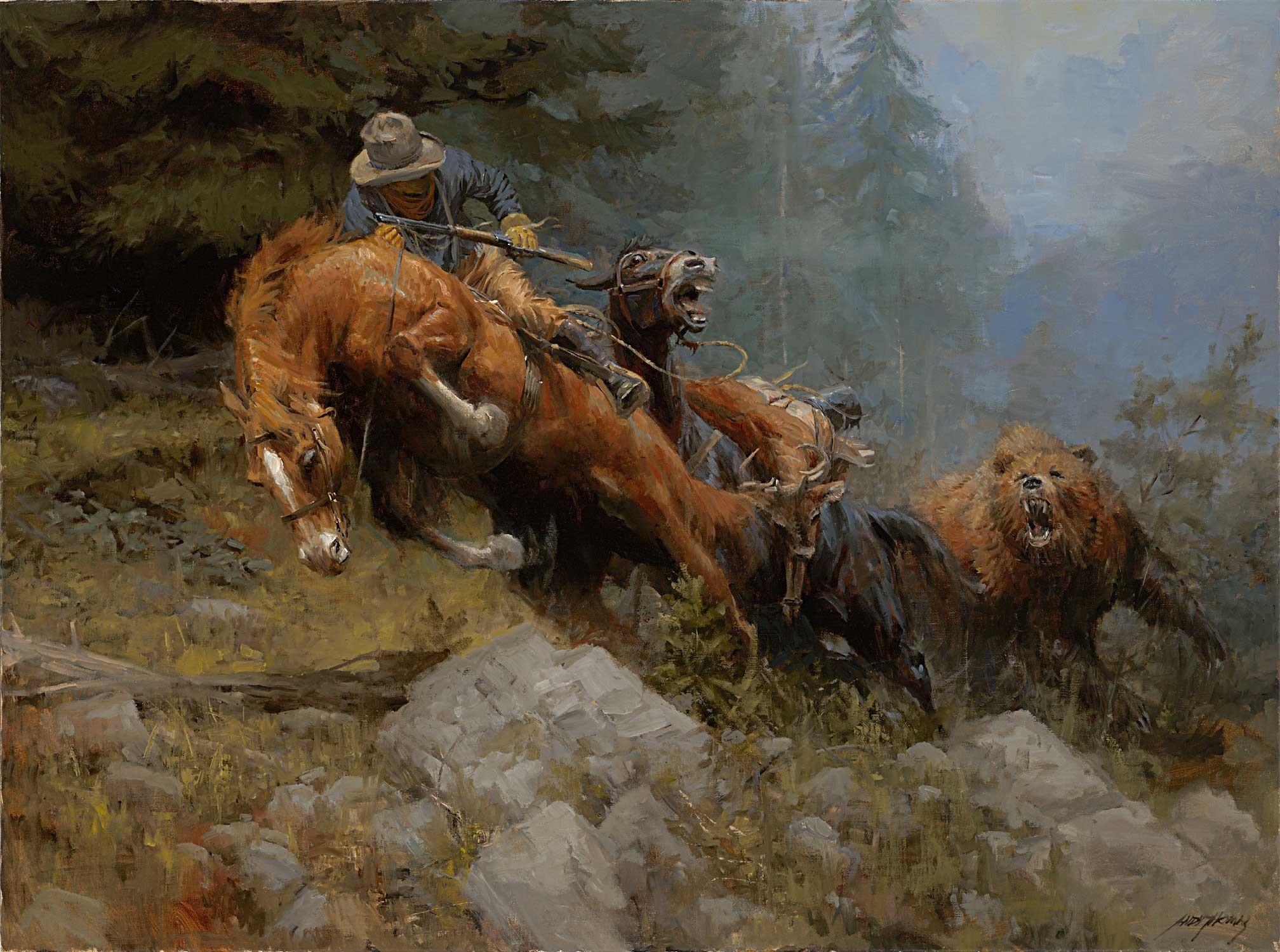 2016x1500 For anyone who played Red Dead Redemption this painting/wallpaper reminds  me of the northern