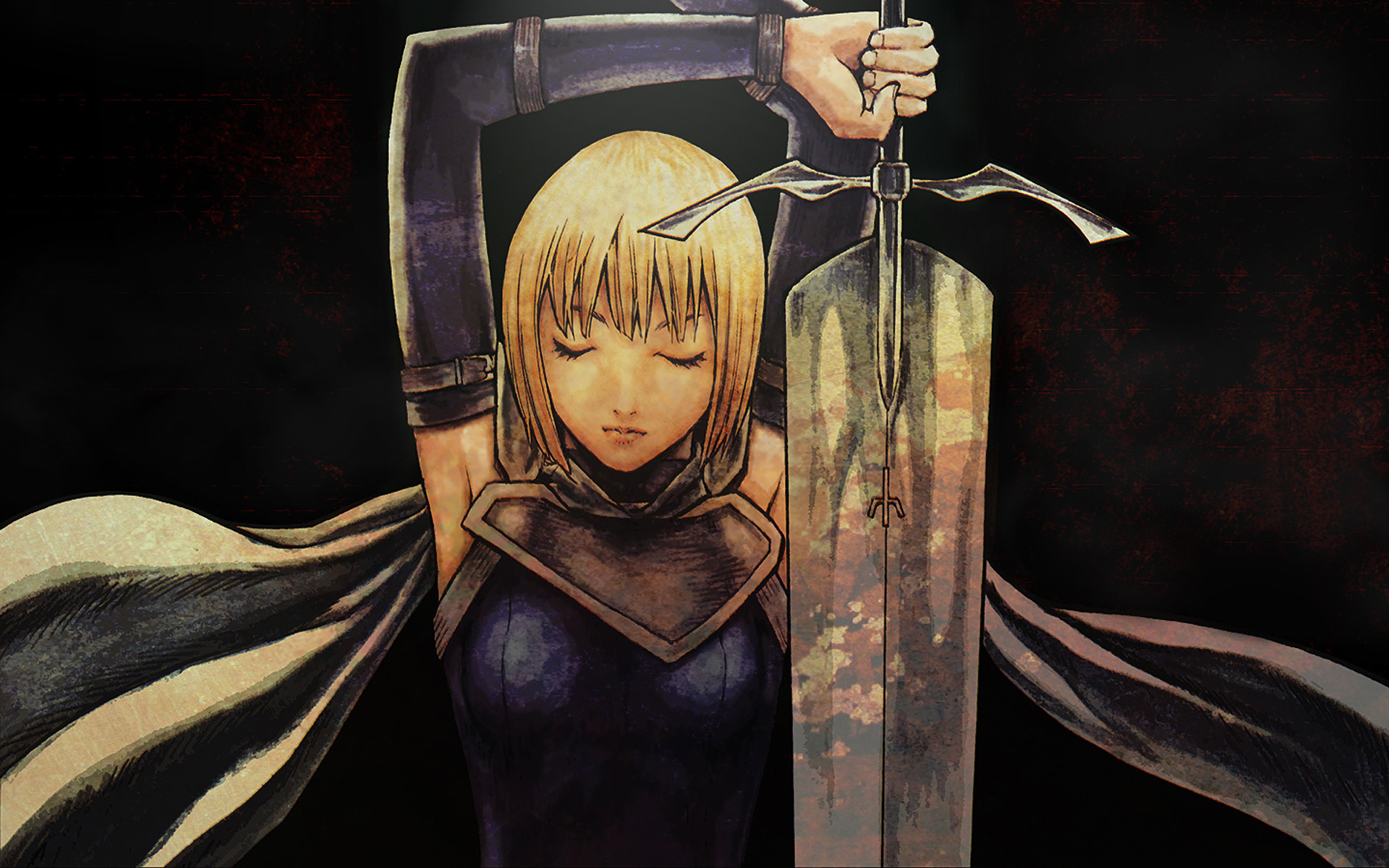 1920x1200 Anime Girls Arms Raised Blondes Clare Claymore Swords