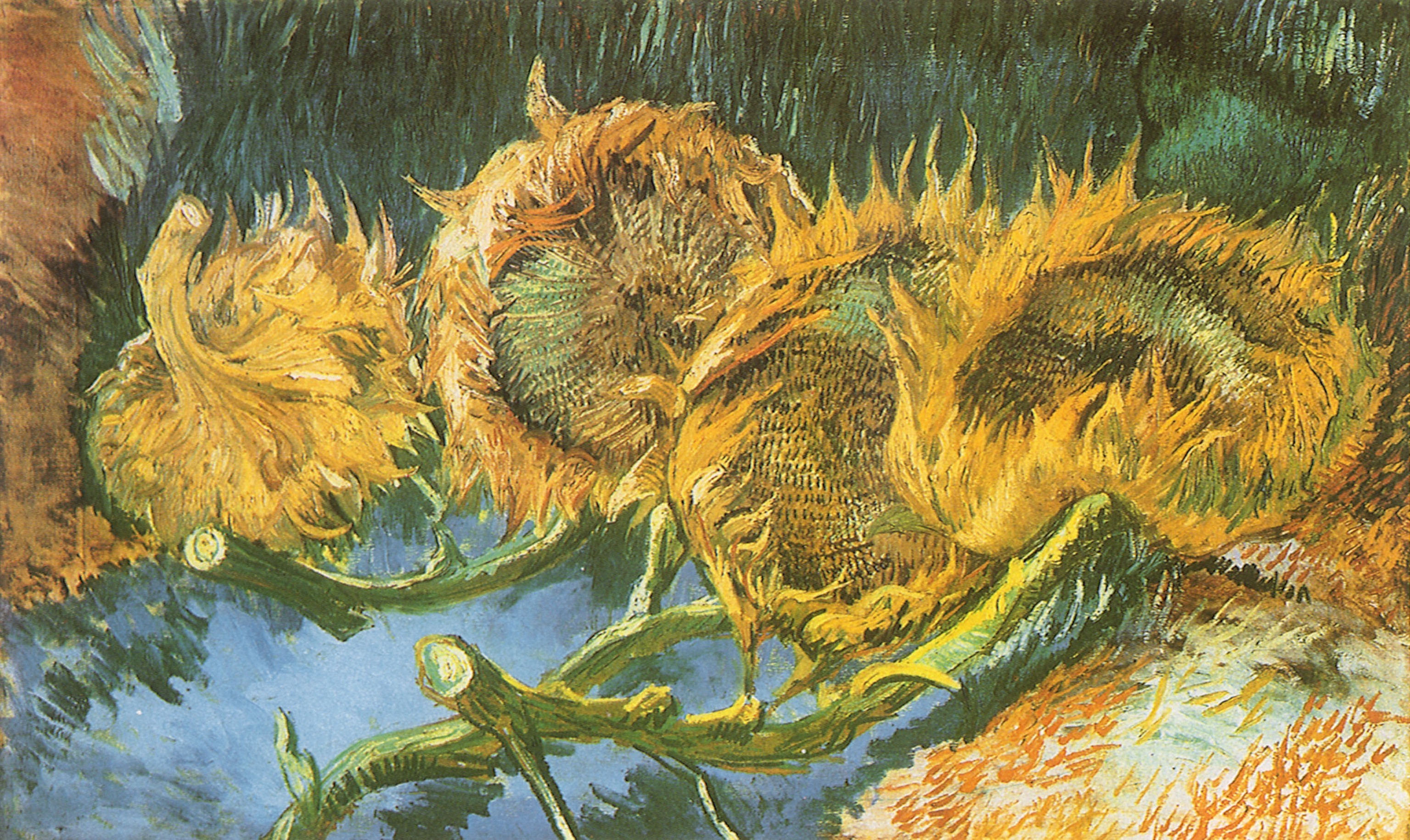 3071x1829 artwork, Vincent Van Gogh, Sunflowers, Painting, Classic Art Wallpapers HD  / Desktop and Mobile Backgrounds