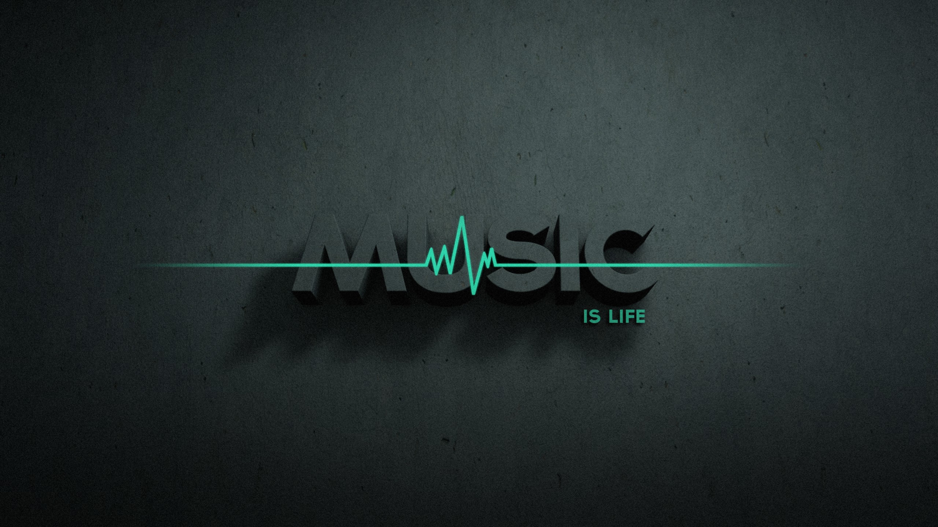 3840x2160 Green wall - Life is music