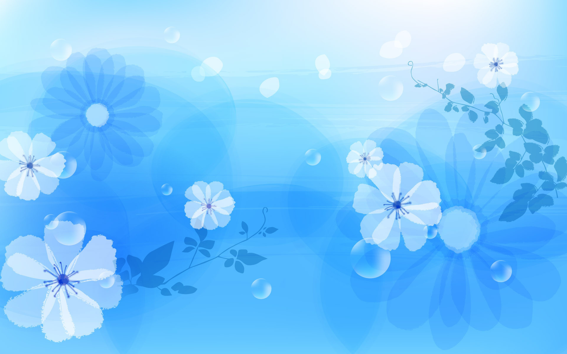 1920x1200 Abstract Flowers Blue Desktop Wallpaper Uploaded by 10Mantra