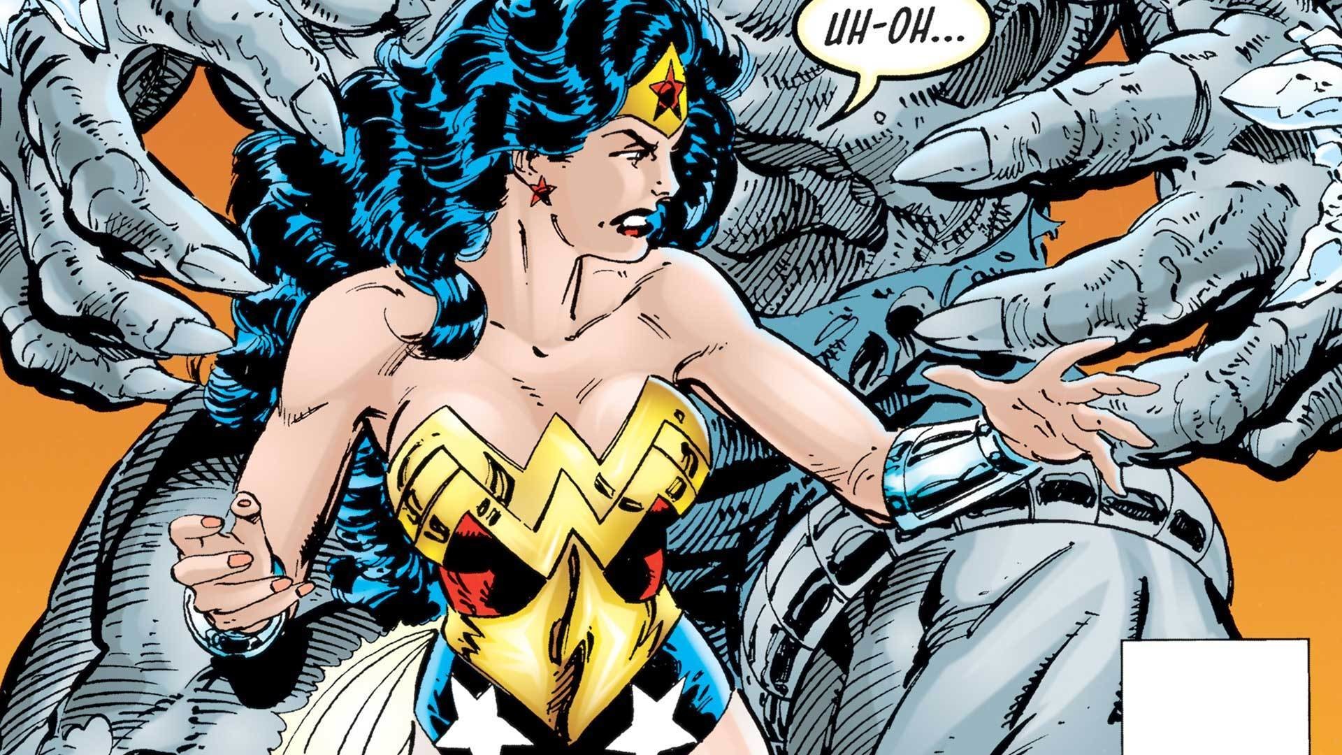 1920x1080 Where some characters in the game were inspired by their contemporary  mid-'90s looks (such as the mullet-headed Superman), Wonder Woman sported a  very ...