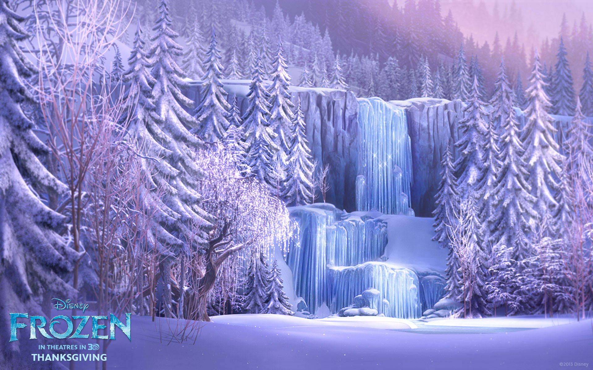 1920x1200 Frozen Movie Waterfall HD Wallpaper