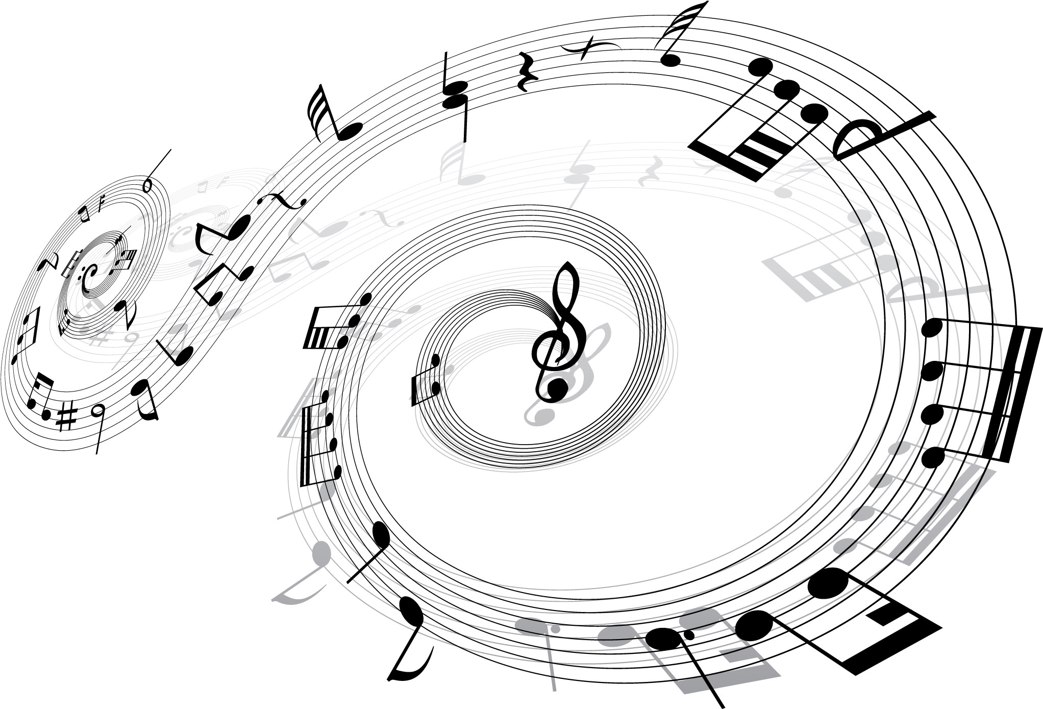 2044x1389 Desktop Wallpaper Musical Note Sheet Notes Transprent - Music Notes Swirl  Pillow Case (2084x1667)