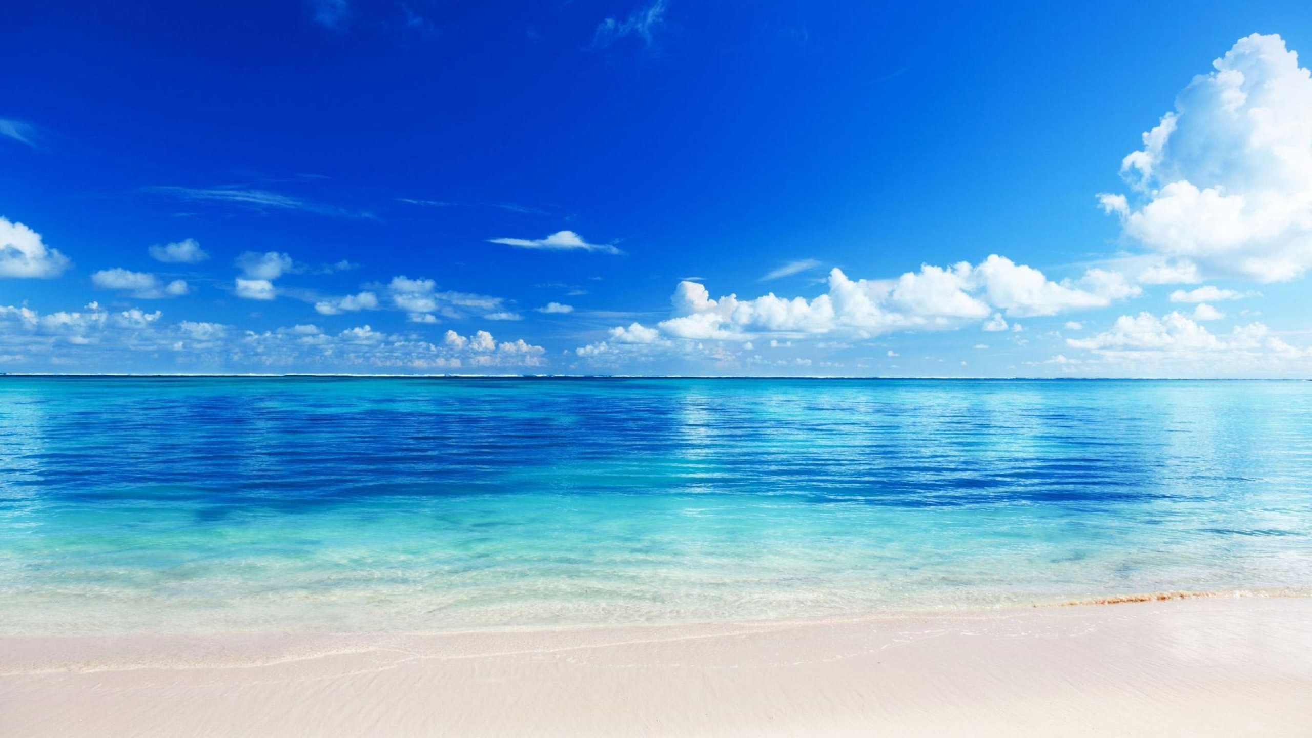 2560x1440 Feed Pictures - The Beach Beach Blue Sky Clouds Horizon Sand Sea Tropical  Beach