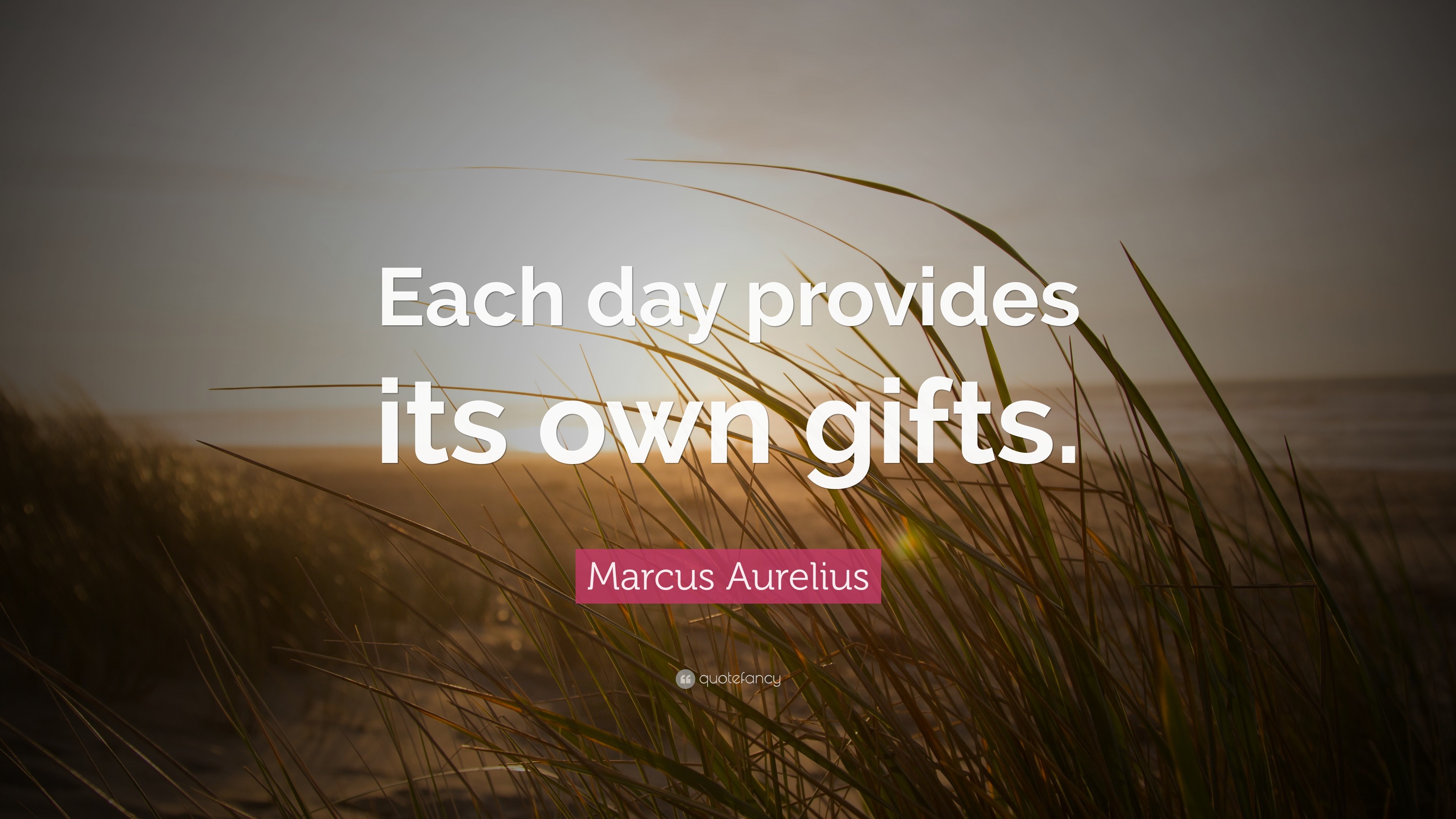 3840x2160 Gratitude Quotes: “Each day provides its own gifts.” — Marcus Aurelius