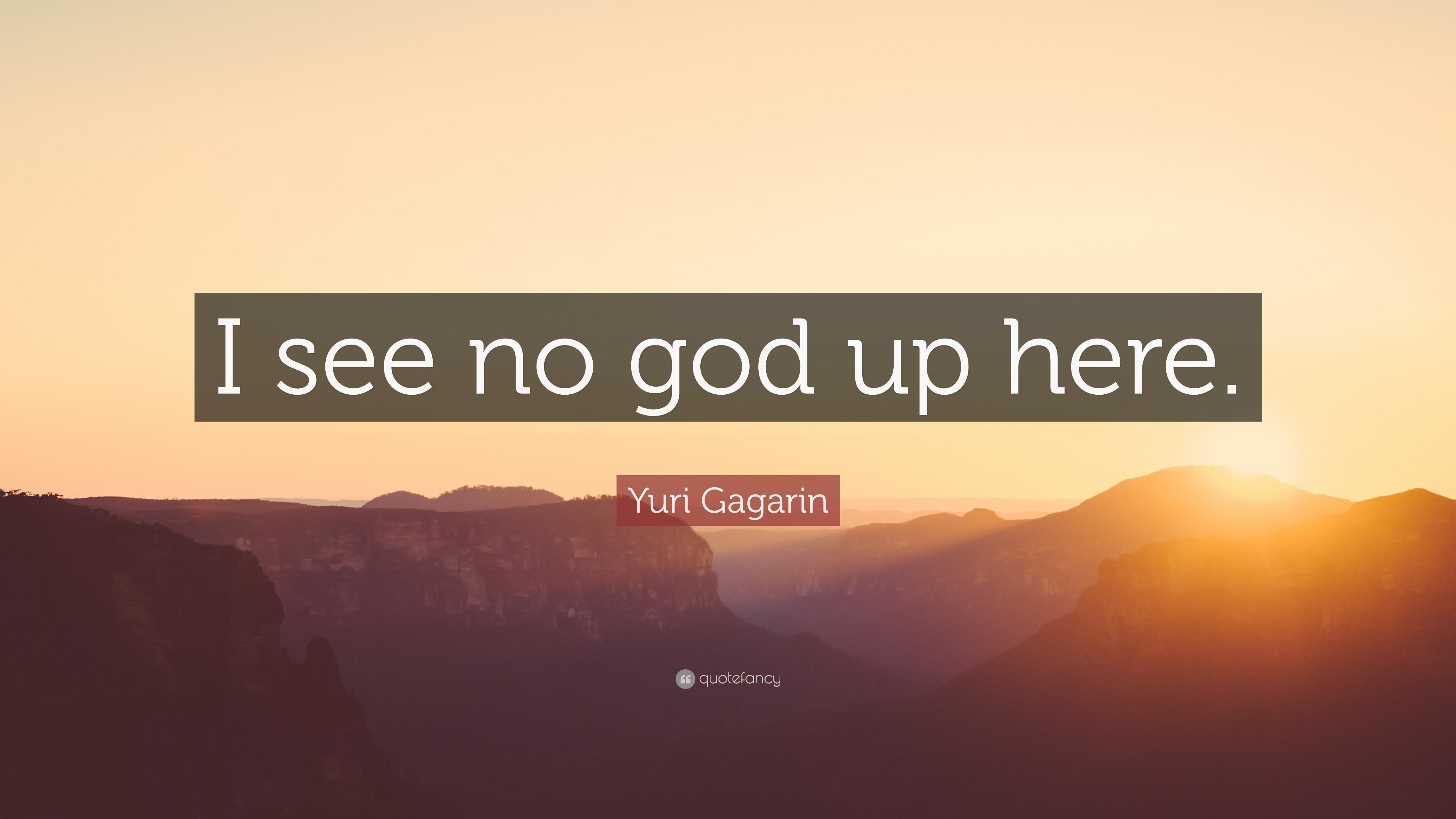 3840x2160 Yuri Gagarin Quote: “I see no god up here.”