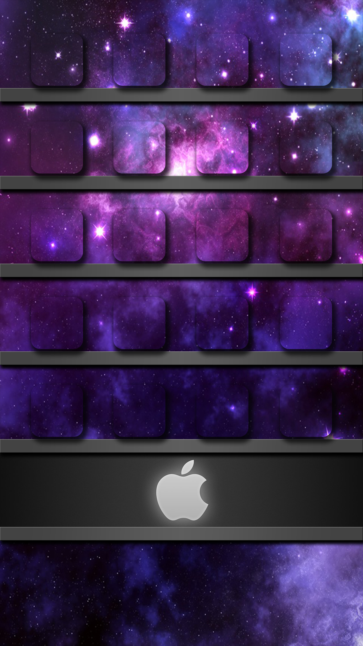 1242x2208 Shelves Nebula Purple Icons Awesome Galaxy Amazing Â· Wallpaper ShelvesIphone  ...