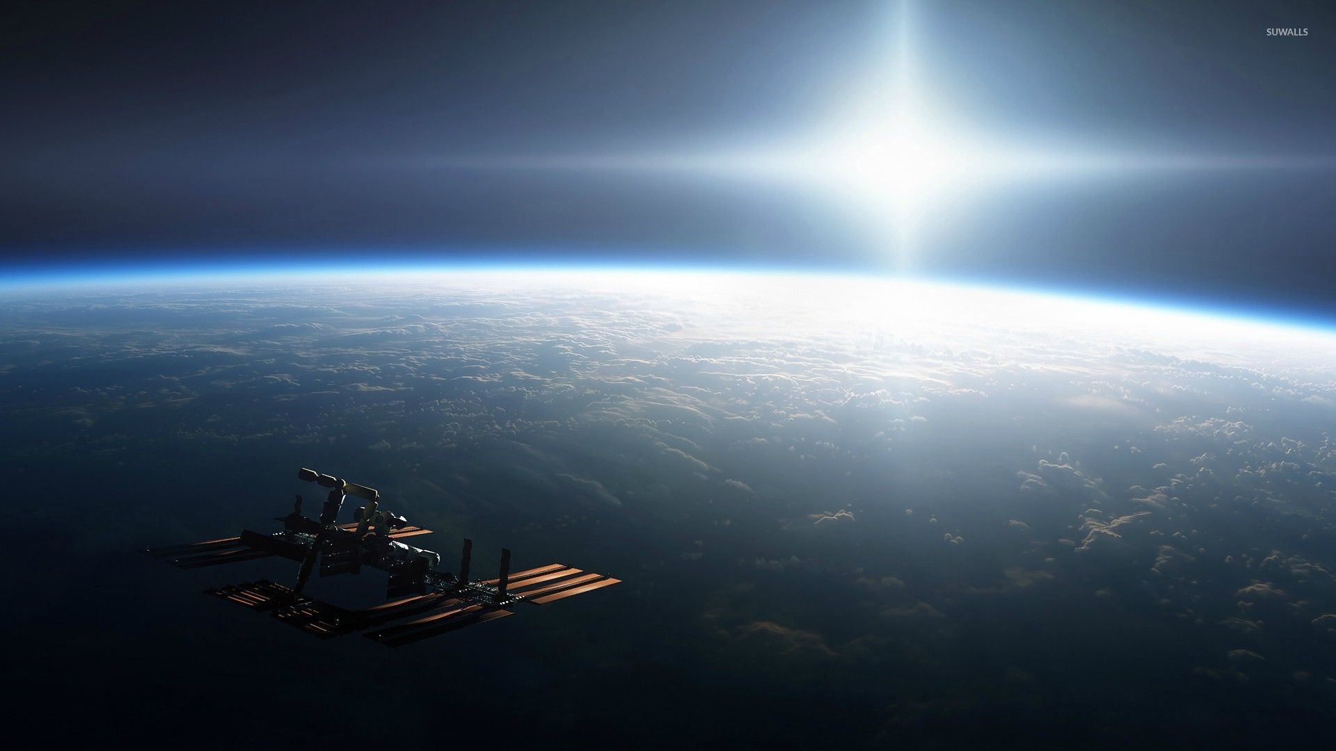 1920x1080 International Space Station orbiting Earth wallpaper  jpg