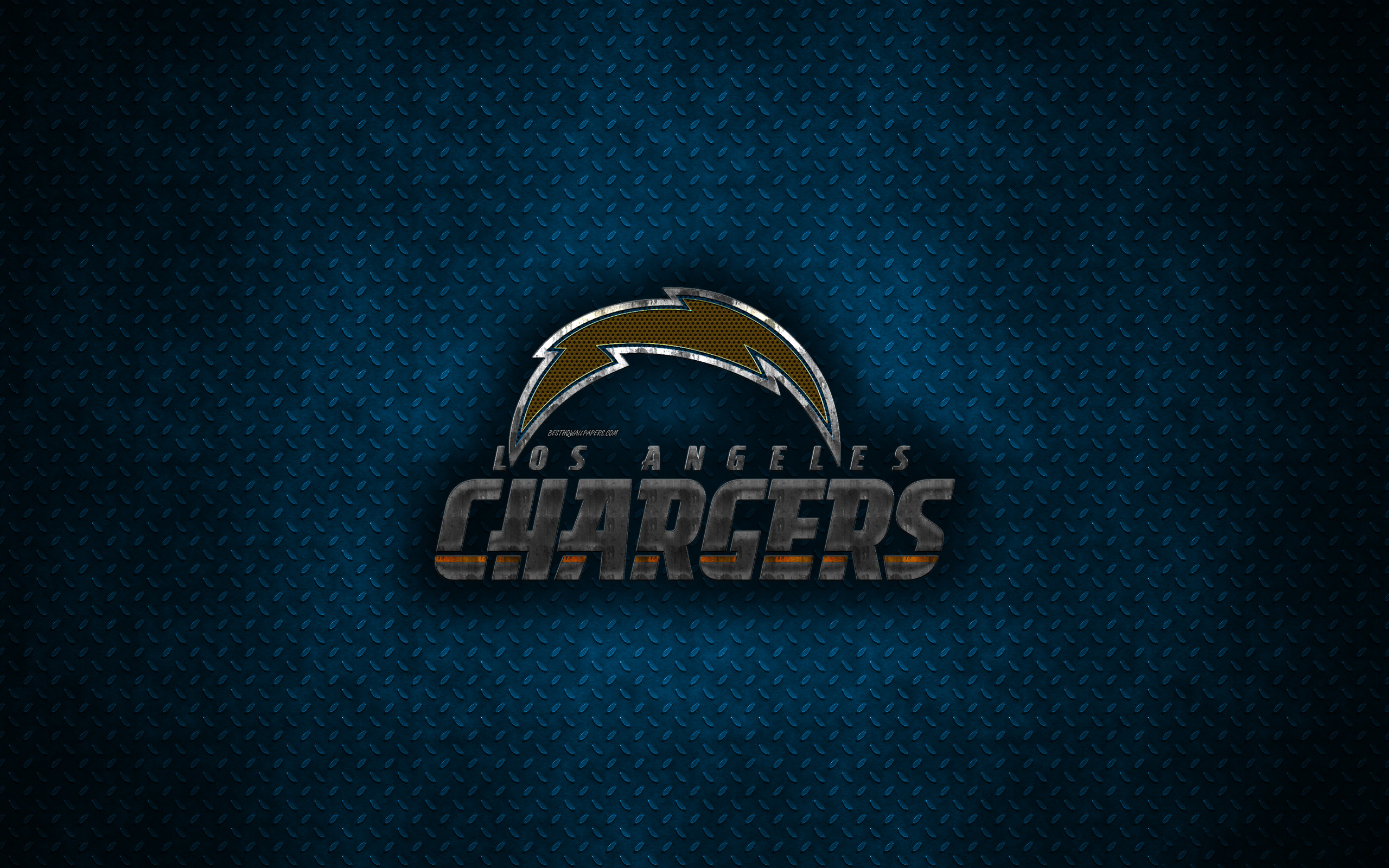 2560x1600 Los Angeles Chargers, American football club, metal logo, Carson, California,  USA